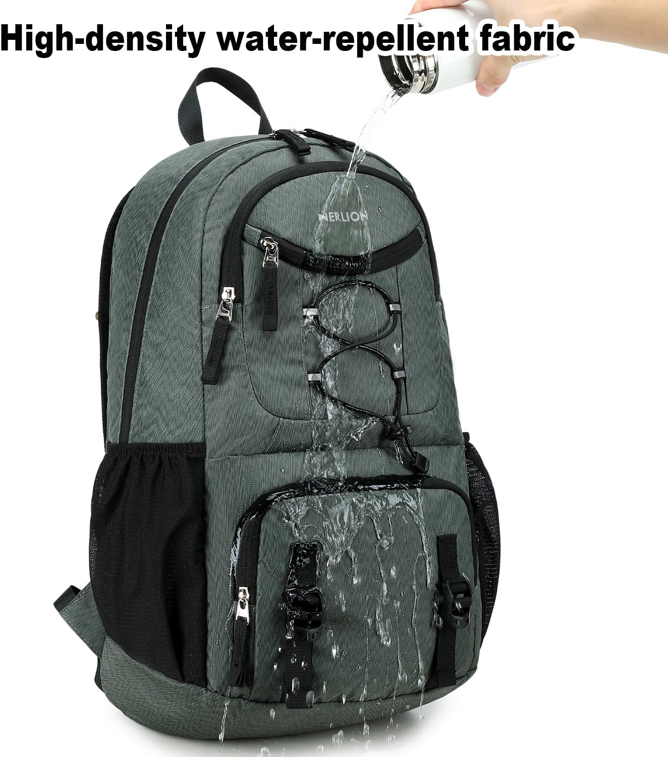 Nerlion Lightweight Foldable 35L Hiking Backpack Travel Backpack for Men Women Camping Waterproof Outdoor Hiking Daypack Backpack Dark Gray