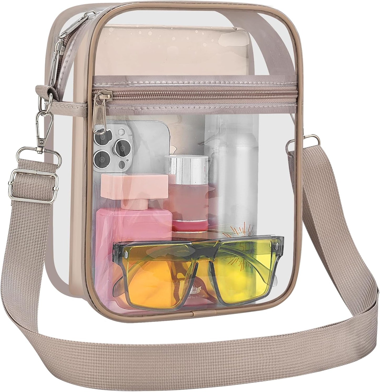 USPECLARE Clear Purse Stadium Transparent Messenger Bag Stadium Approved for Men and Women Clear CrossBody Bag