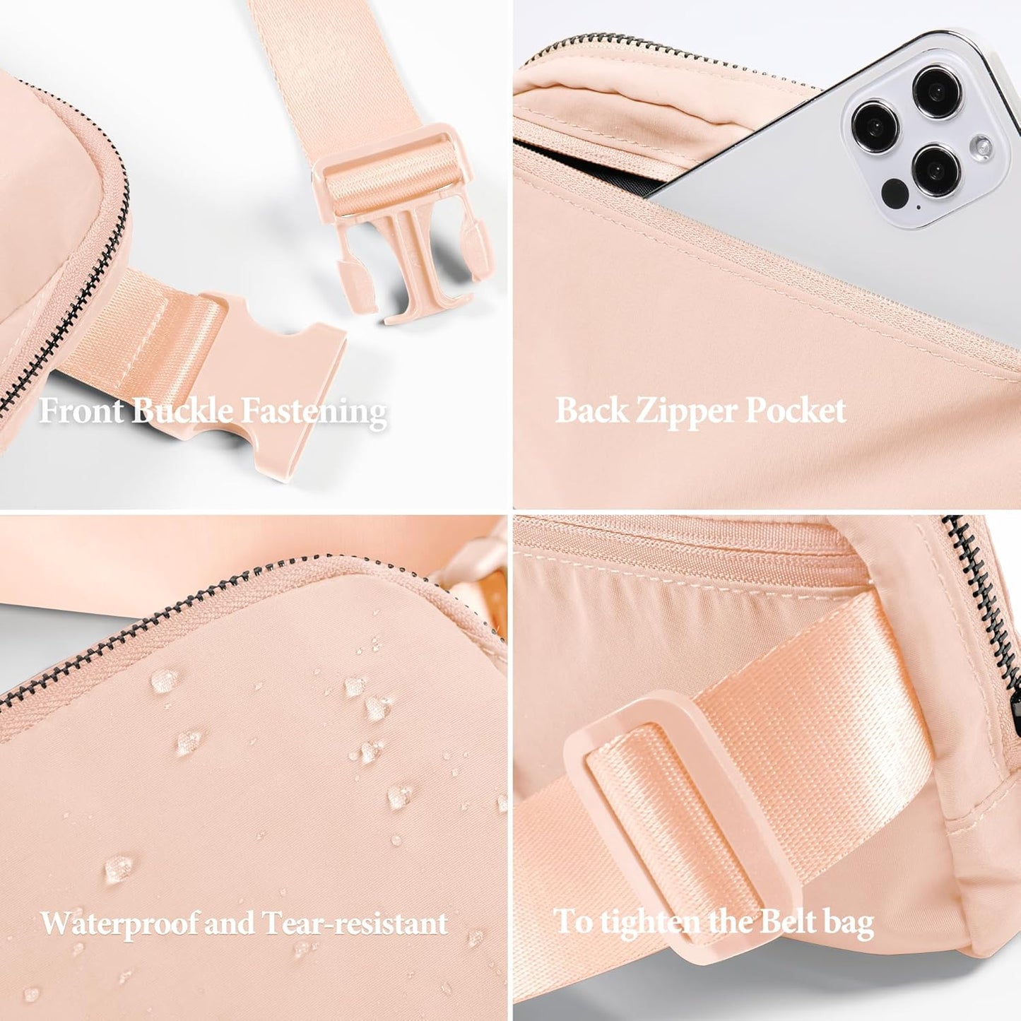 ODODOS Unisex Mini Belt Bag with Adjustable Strap Small Fanny Pack for Workout Running Traveling