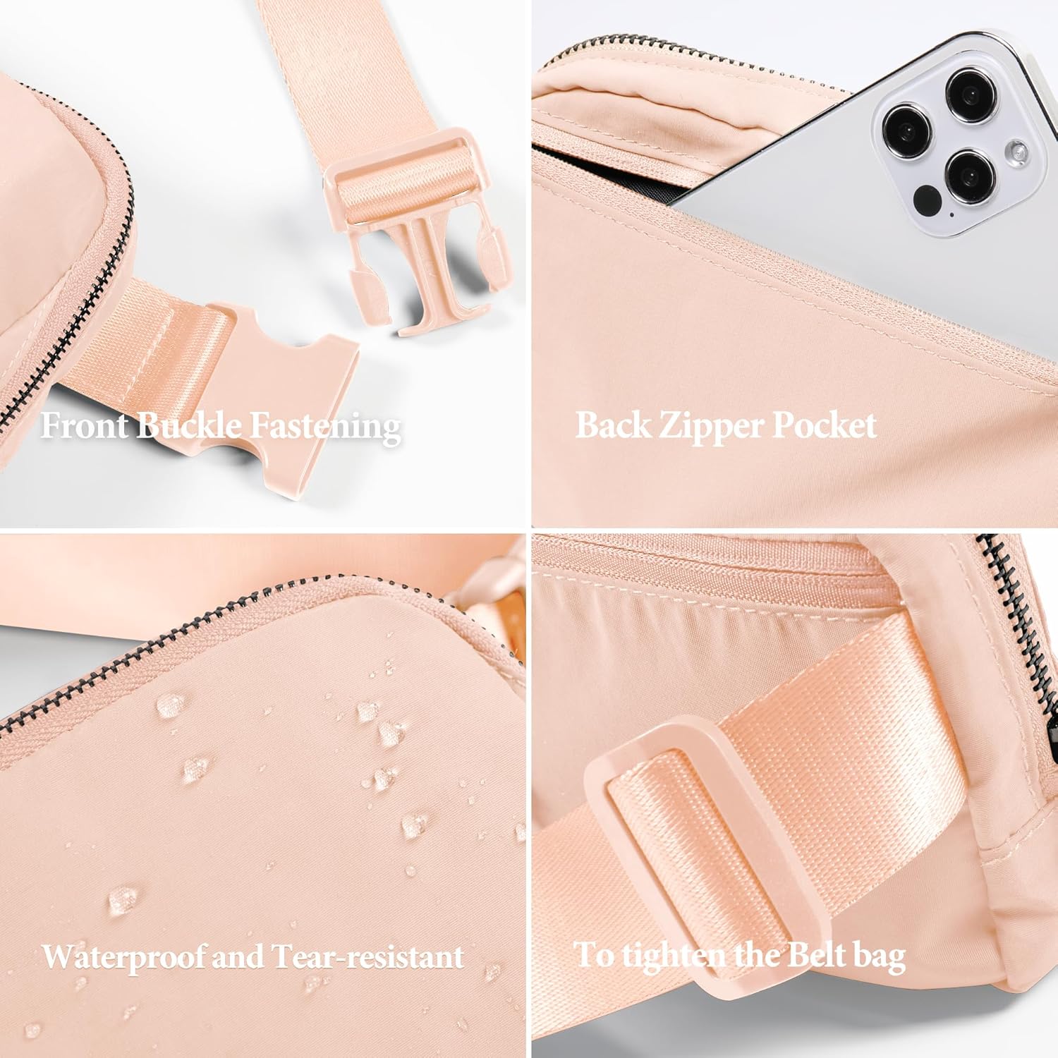 ODODOS Unisex Mini Belt Bag with Adjustable Strap Small Fanny Pack for Workout Running Traveling