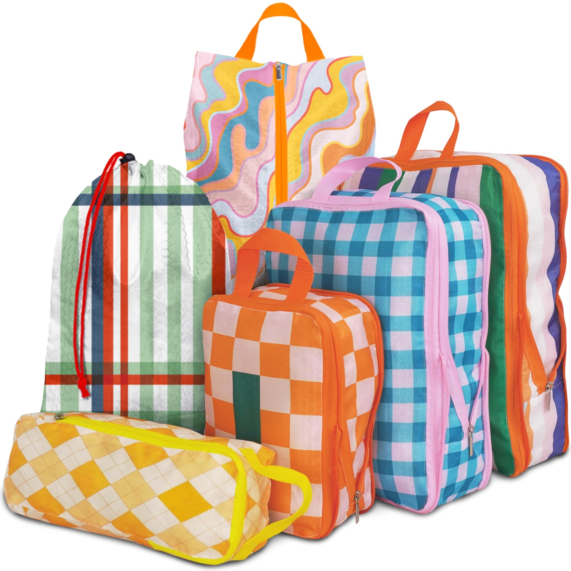 6 Pcs Compression Packing Cubes, Packing Cubes for Travel, Waterproof Luggage Organizer Bags Set