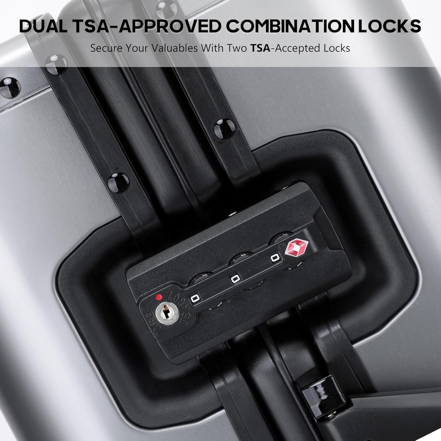 YYW All aluminum-magnesium Carry-On Luggage 20 Inch,Airline Approved Lightweight Suitcase with TSA Lock and Silent Wheels,Suitable for business travel (Black, 20in)