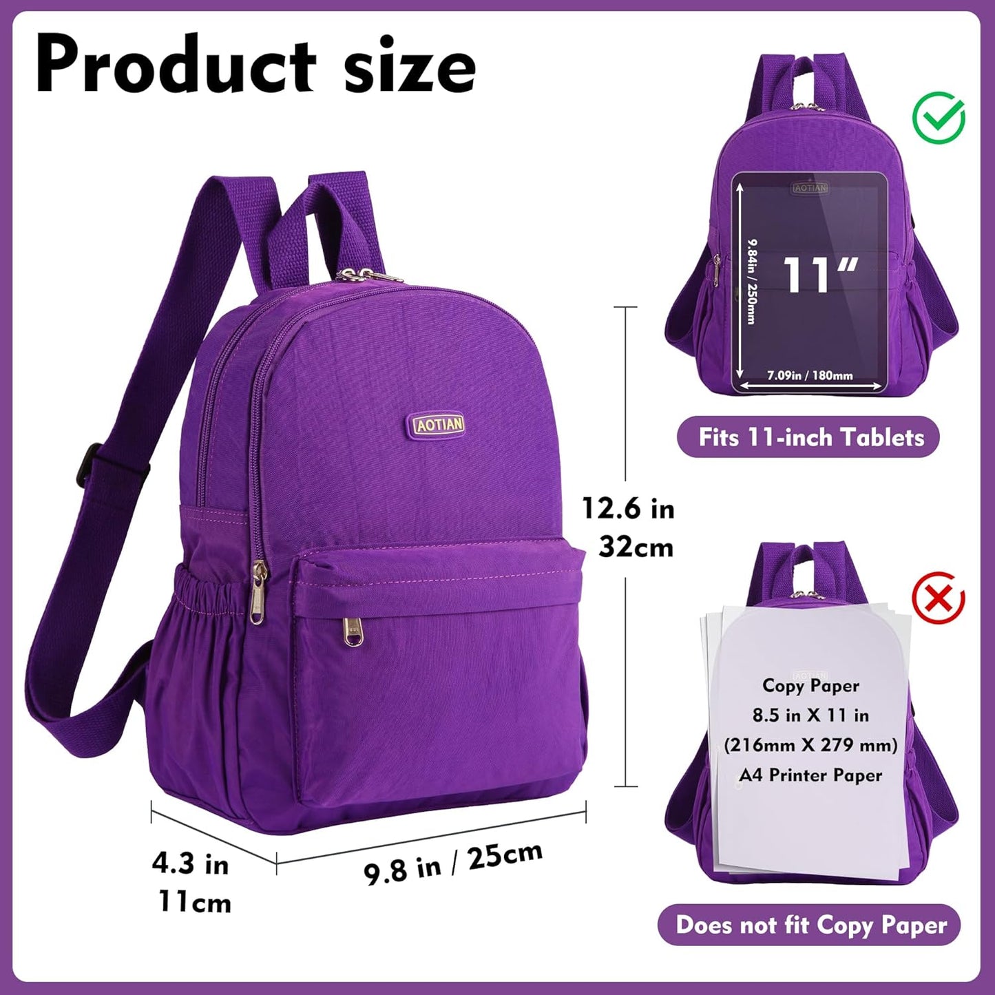 AOTIAN Lightweight Small Hiking Backpack for Women - Durable Water-Resistant Daypack for Travel, Camping & Outdoor Adventures