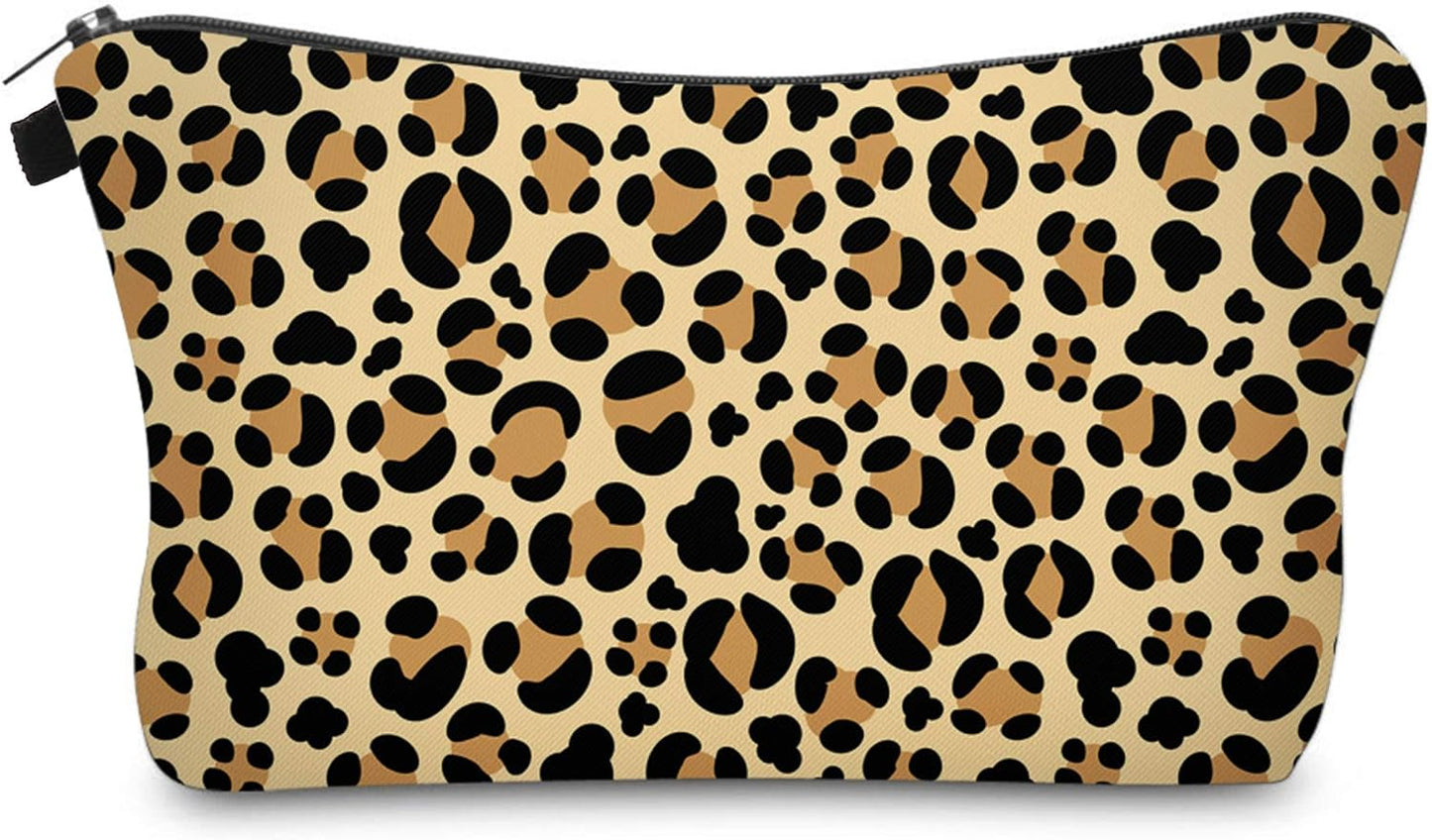Cute Travel Makeup Bag Cosmetic Bag Small Pouch Gift for Women (Small Leopard)