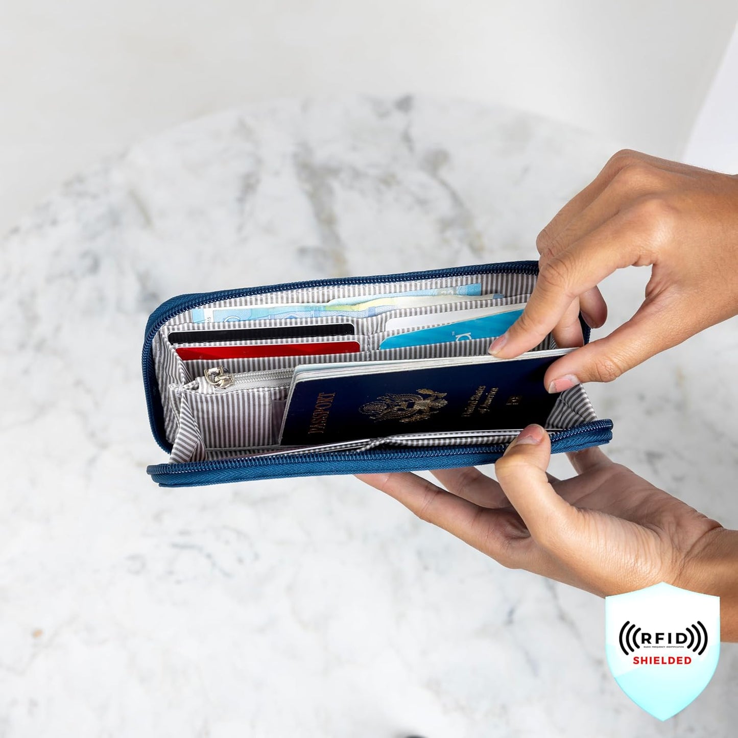 Travelon RFID Blocking Single Zip Wallet