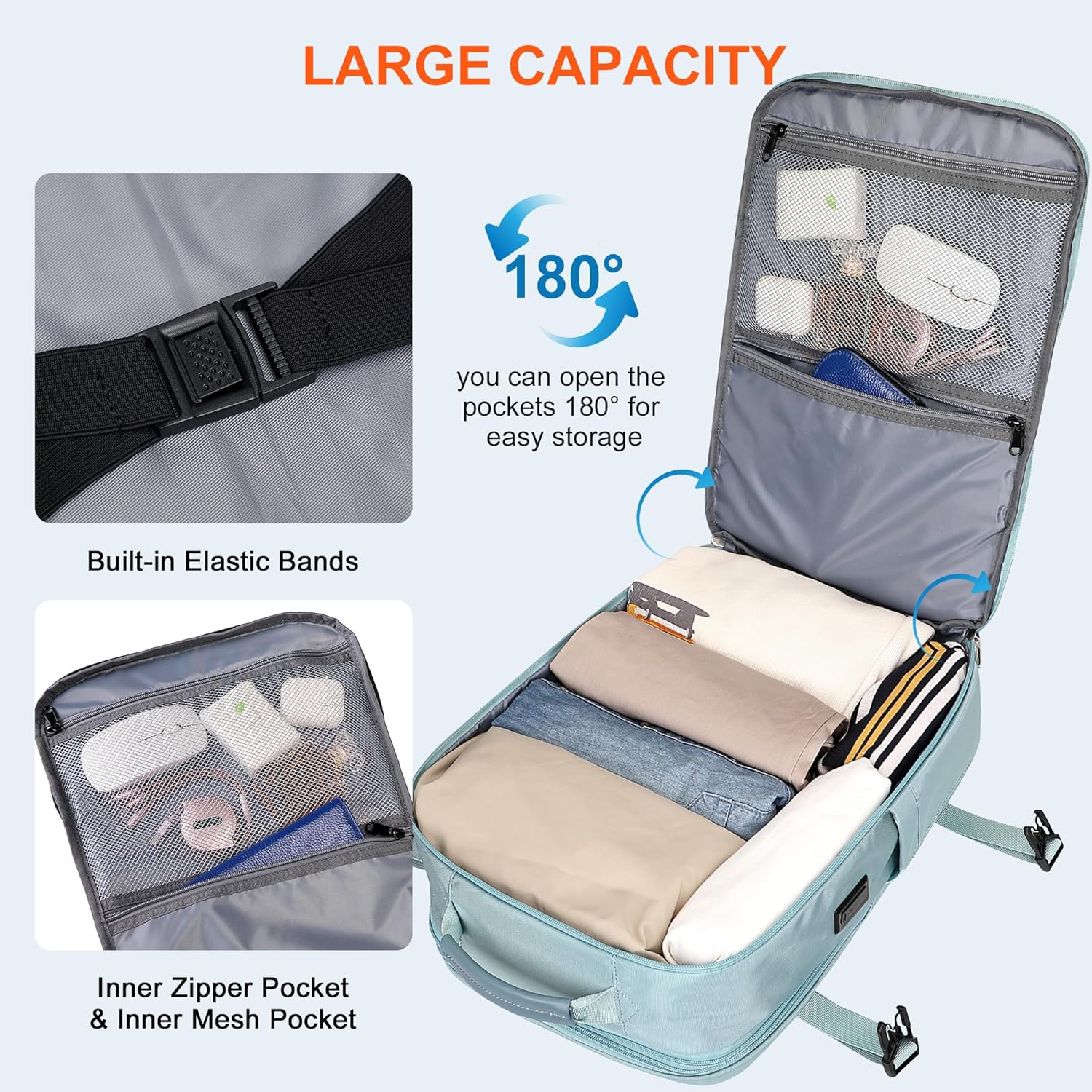 PIJUSHI Travel Backpack for Women Expandable Carry on Luggage Backpack Airline Approved Personal