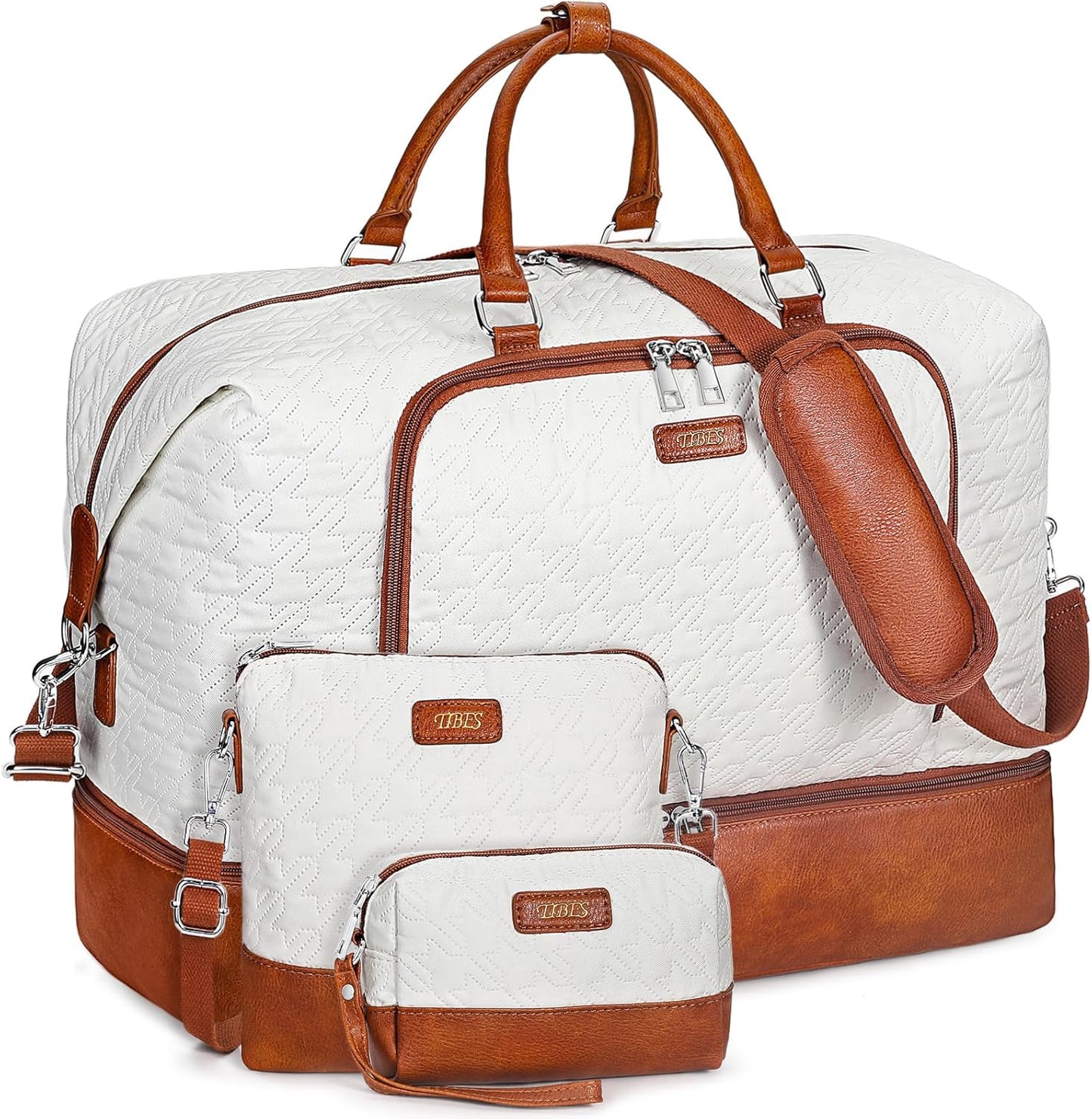 Travel Weekender Bag for Women, Overnight Bag with Shoe Compartment Oversized Travel Duffel Bag Carry On Tote 21"