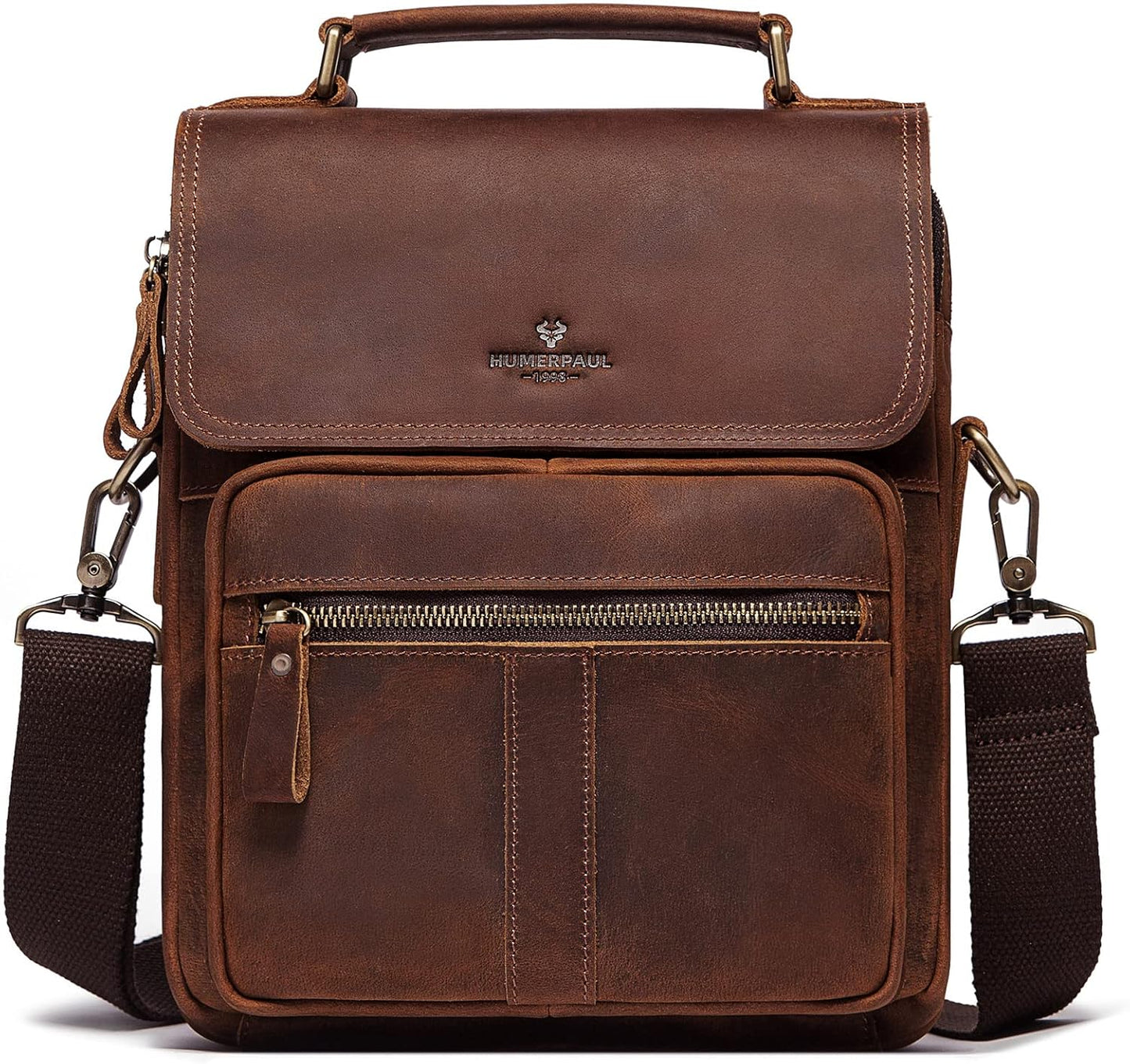gzcz Leather Sling Shoulder Crossbody Bag Man Purse Messenger Bags for Men Women Outdoor Travel Business