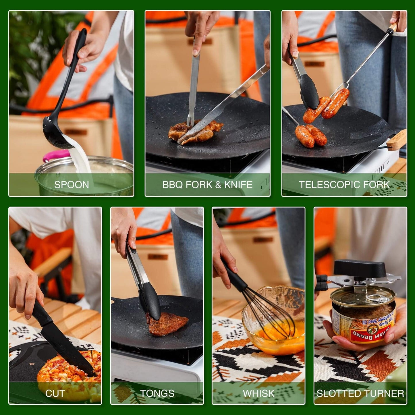 Wesqunie Camping Cooking Utensils Set, Cookware Set for Outdoor Hiking BBQ