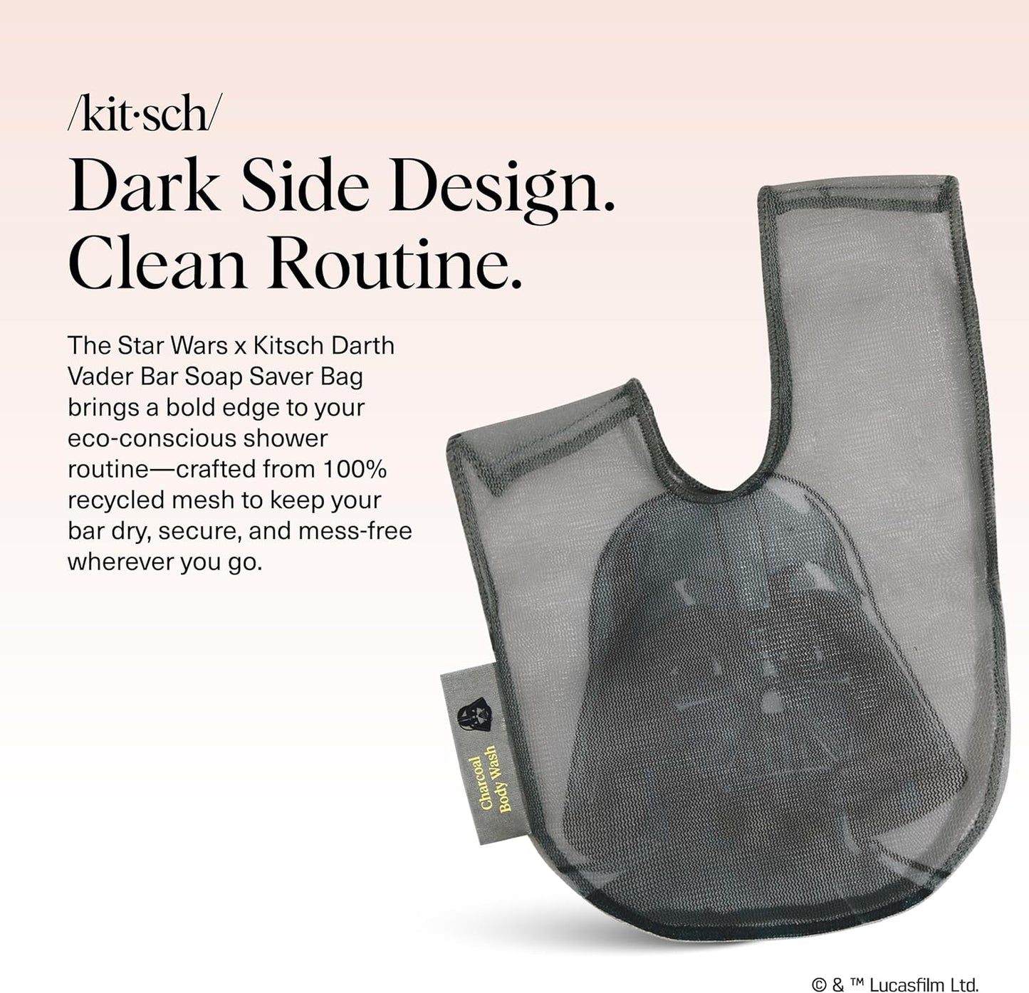 Kitsch x Star Wars Darth Vader Soap Saver Bag – Patented Mesh Bag Soap Holder for Body Wash Bar