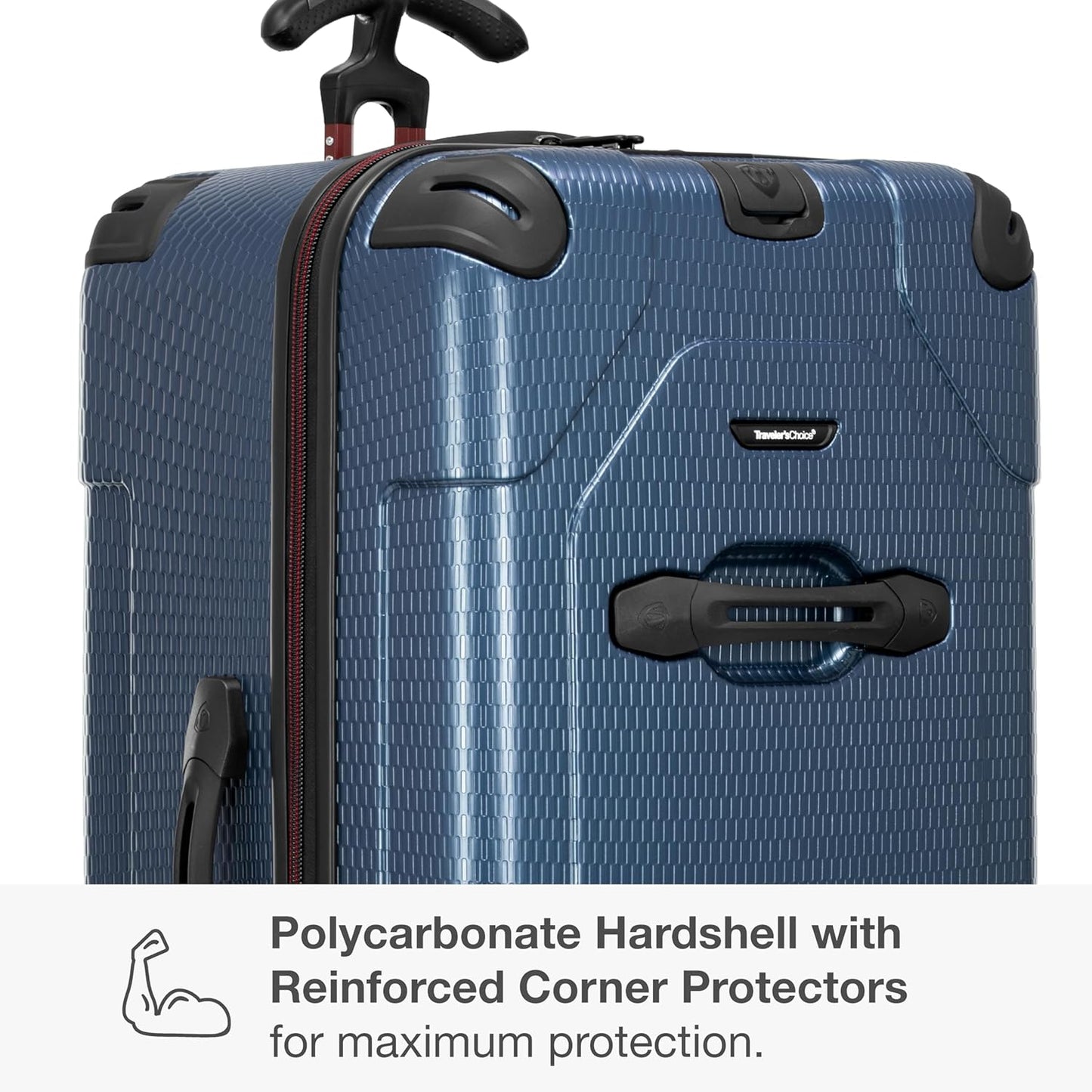 Traveler's Choice Maxporter II Hardside Polycarbonate Spinner Wheels, Navy, 30" Trunk Luggage
