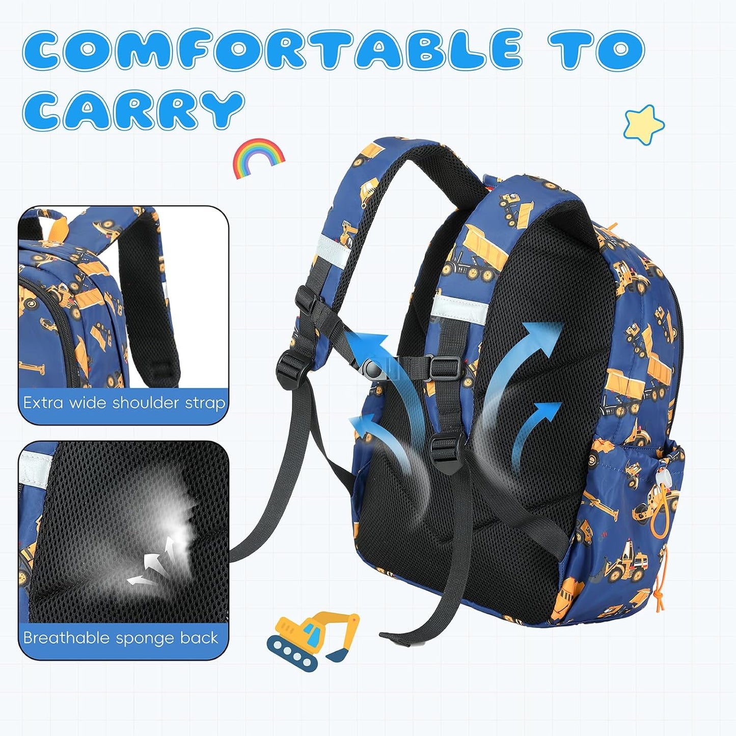 CAMTOP Preschool Backpack for Kids Boys Girls Toddler Backpack Kindergarten School Bookbags for Age 3-8