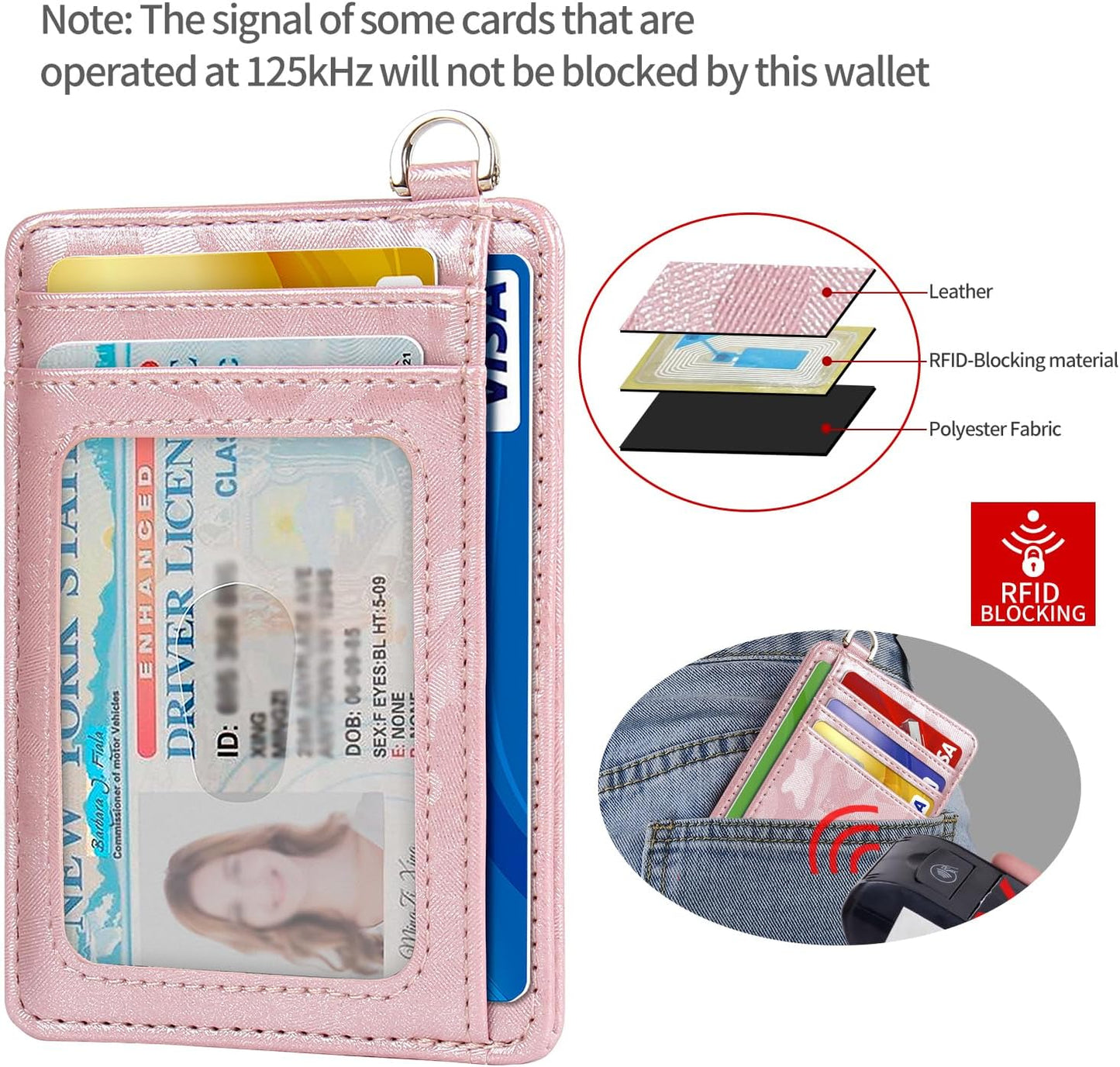 EcoVision Slim Minimalist Front Pocket Wallet, RFID Blocking Credit Card Holder Wallet with Detachable D-Shackle for Men Women