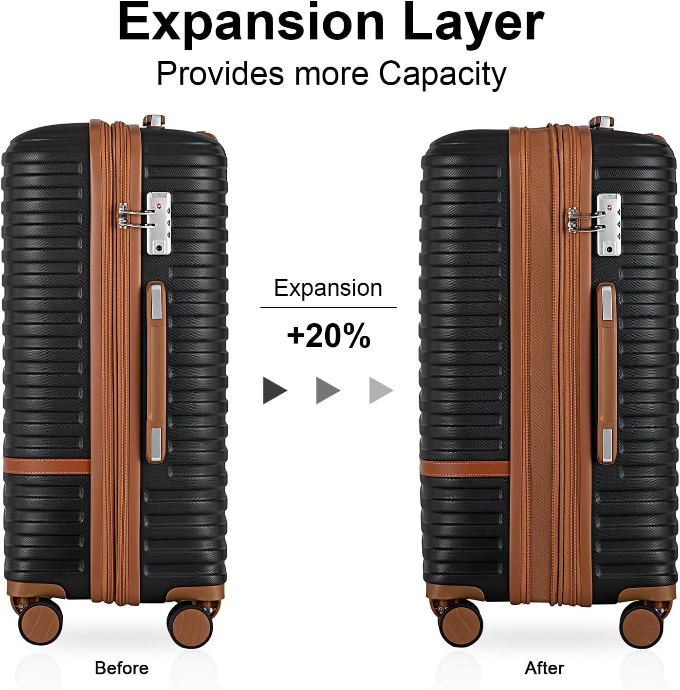 Joyway Carry On Luggage 20 Inch Expandable Suitcase with Spinner Wheel, 4 Piece Hard Shell Luggage