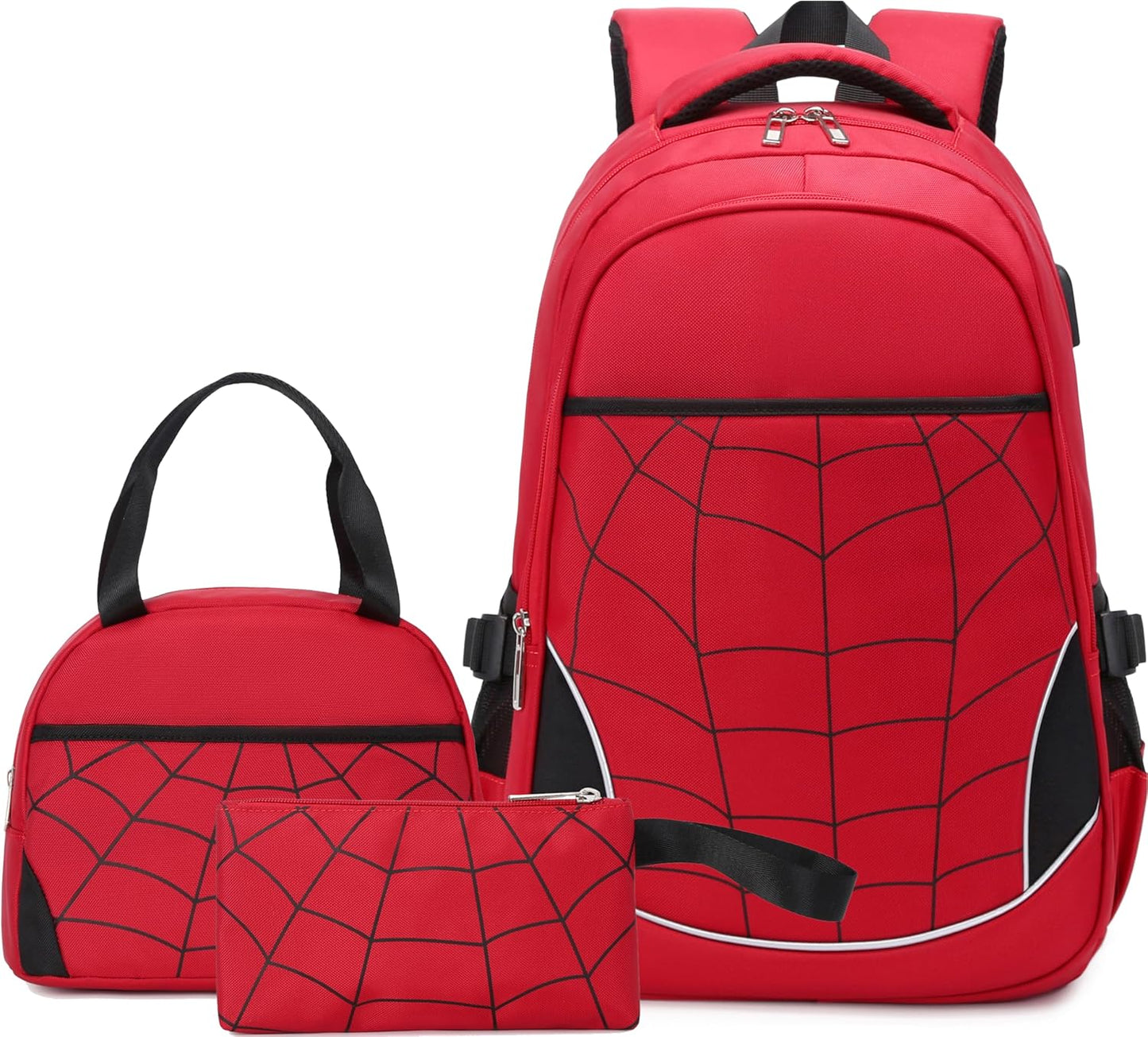 Boys Backpack with Lunch Box Kids Backpack for School Bag for Kids Bookbag Set School Backpacks for Boys (Red)