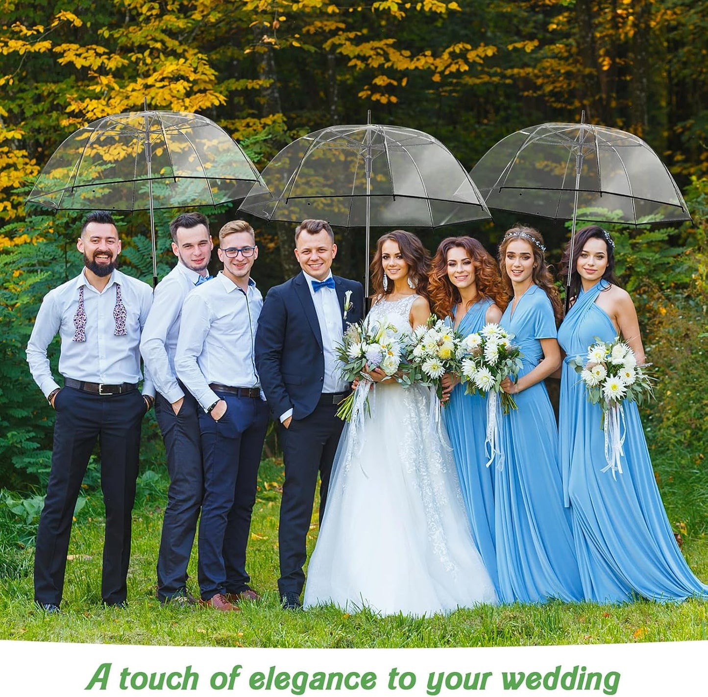Wedding Favors for Guest Umbrella Gifts Bulk 52 Inch Large Dome Rain Windproof Stick Umbrellas with Thank You Tags and Rope Guest Souvenirs for Wedding Party Bridal Favors
