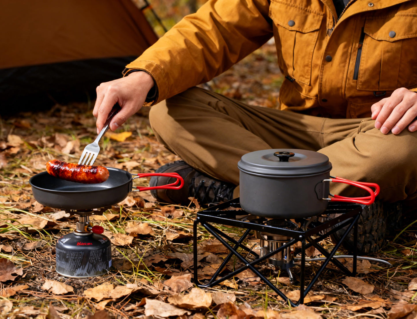 ALOCS Camping Cookware Portable Pots and Pans Set for Outdoor Backpacking