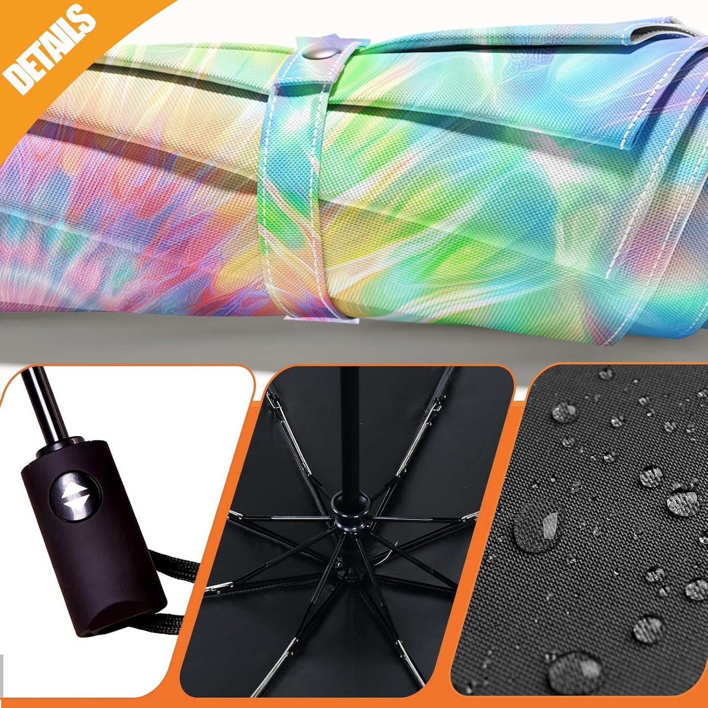 Small Compact Travel Automatic Folding Umbrella for Women, Portable Lightweight, Rain, Wind, UV Sun Shade