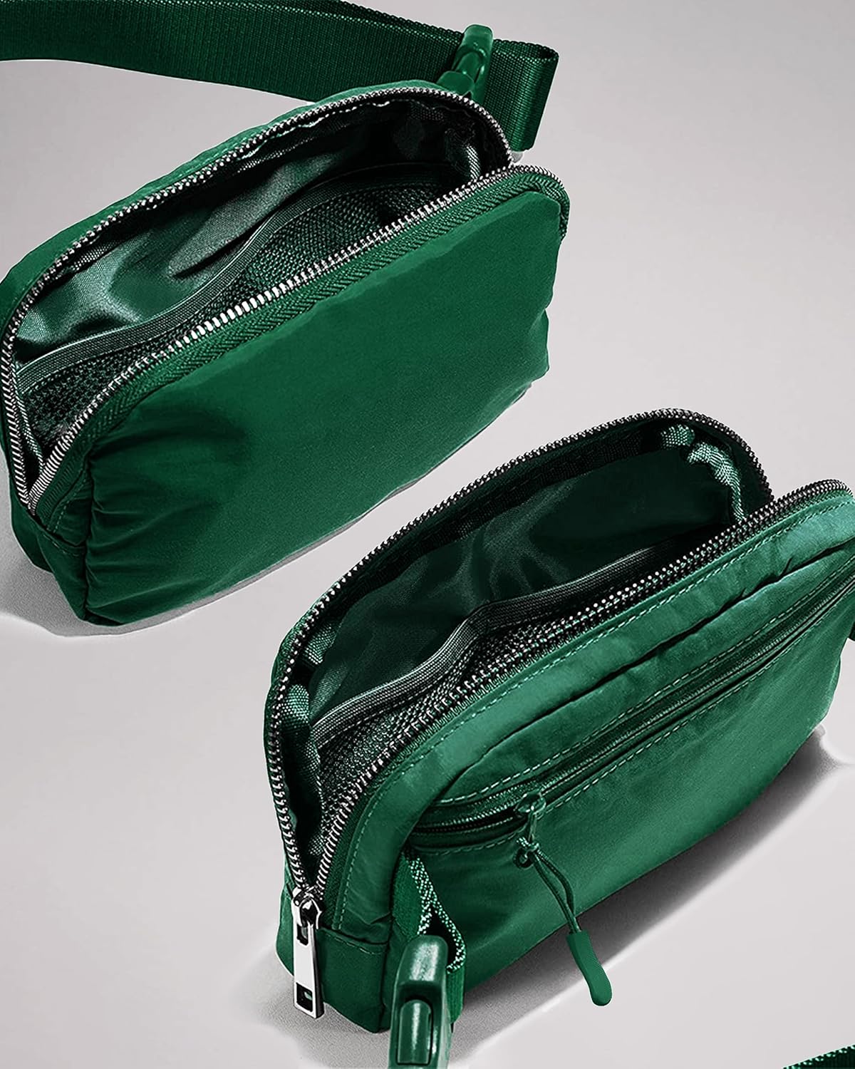 Cross Body Fanny Packs for Women Men Fashion Waist Bag Pouch Nylon Small Travel Crossbody Bags Mini Purse Everywhere Belt Bag Bum Bag for Workout Running Hiking Everglade Green
