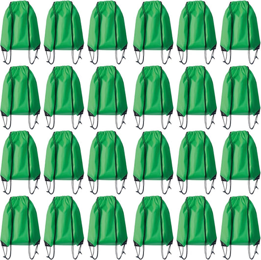 Drawstring Backpack Bulk 24Pcs Draw String Backpack Bags DIY Gym Sports Traveling Yoga Cinch Bag Sackpack Drawstring(green)