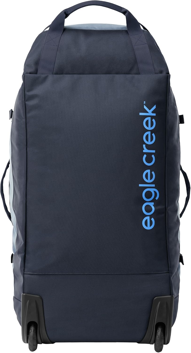 Eagle Creek Cargo Hauler Wheeled Duffel - Durable Duffel Bag for Travel - Easy Access Compartment - Deployable Backpack Straps - Lockable Zipper Opening - Glacier Blue - 130L