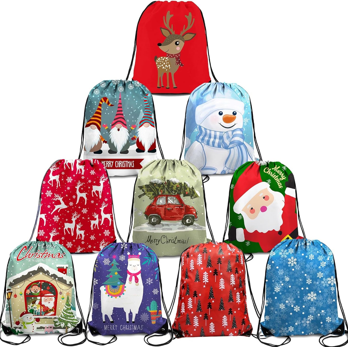 BeeGreen Drawstring Backpack Bags 20,30,50 Packs Reflective String Bags for Gym Sport Trip Cinch Sack DIY for Women Men