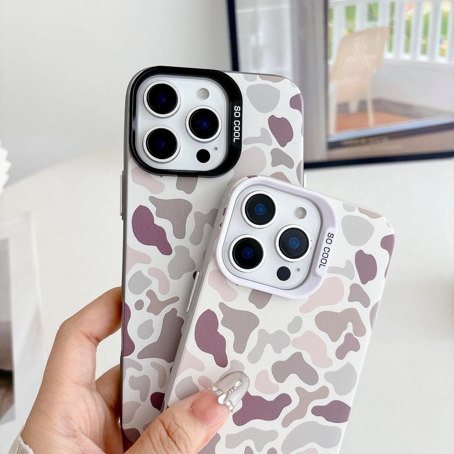 for iPhone 15 Pro Max Case, Vintage Camo Pattern Design for Men Boys Teens, Cool Camouflage Shockproof Protective Cover for Girls Women - Black