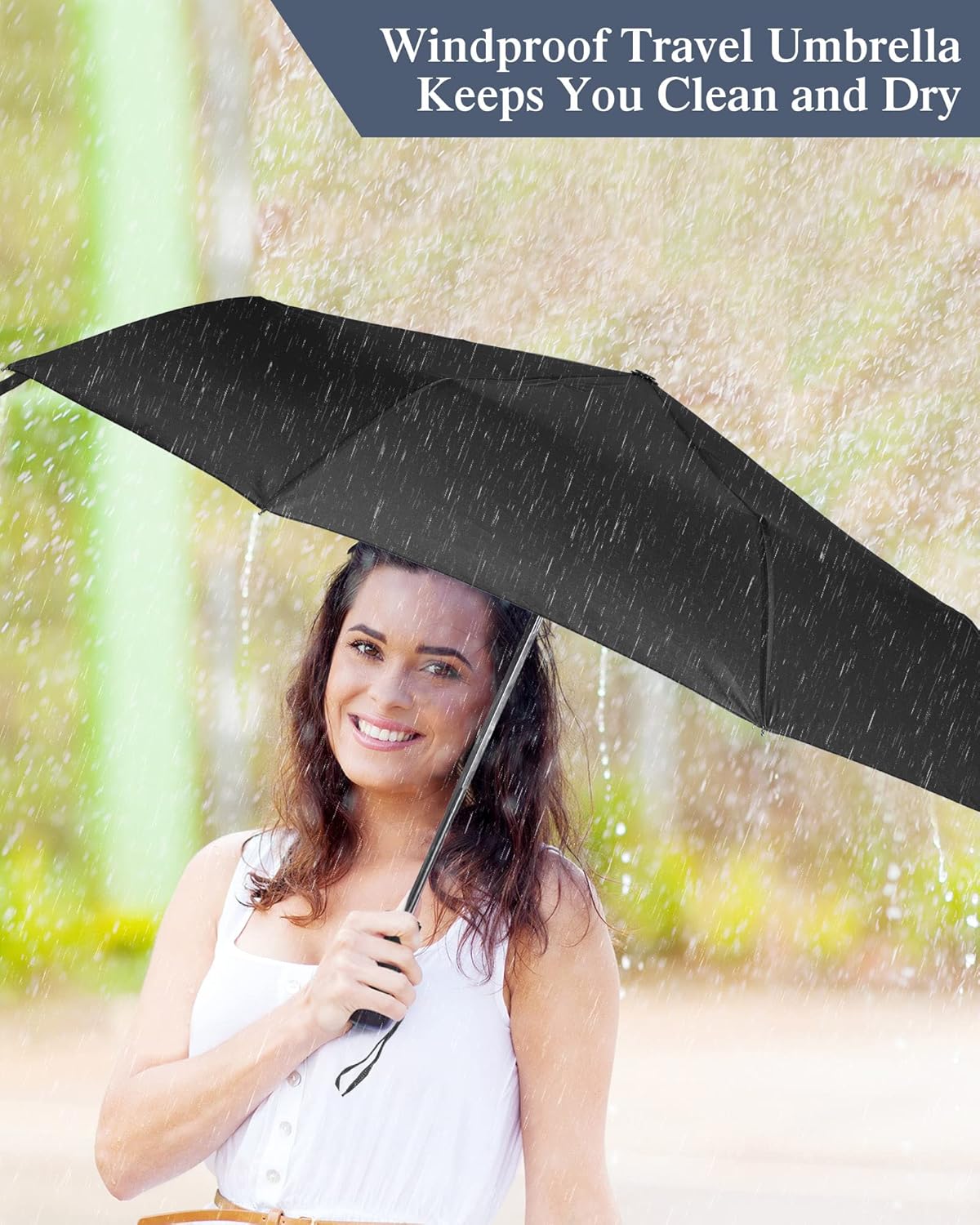 Reginary 6 Pack Umbrella Bulk Windproof Travel for Rain Automatic Open and Close Umbrella