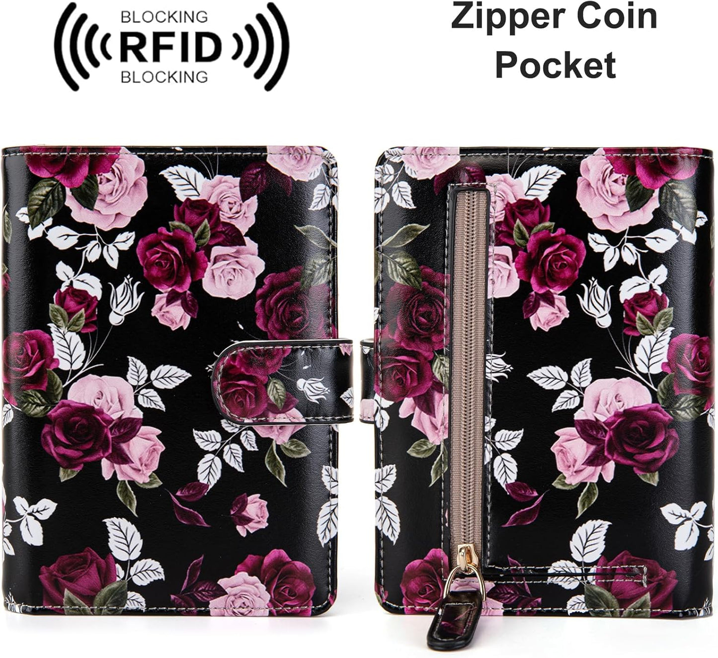 Passport Holder for Travel Essentials, RFID Blocking Passport Wallet Cover with Magnetic Closure, Passport Book Holders for Women and Men (Rose)