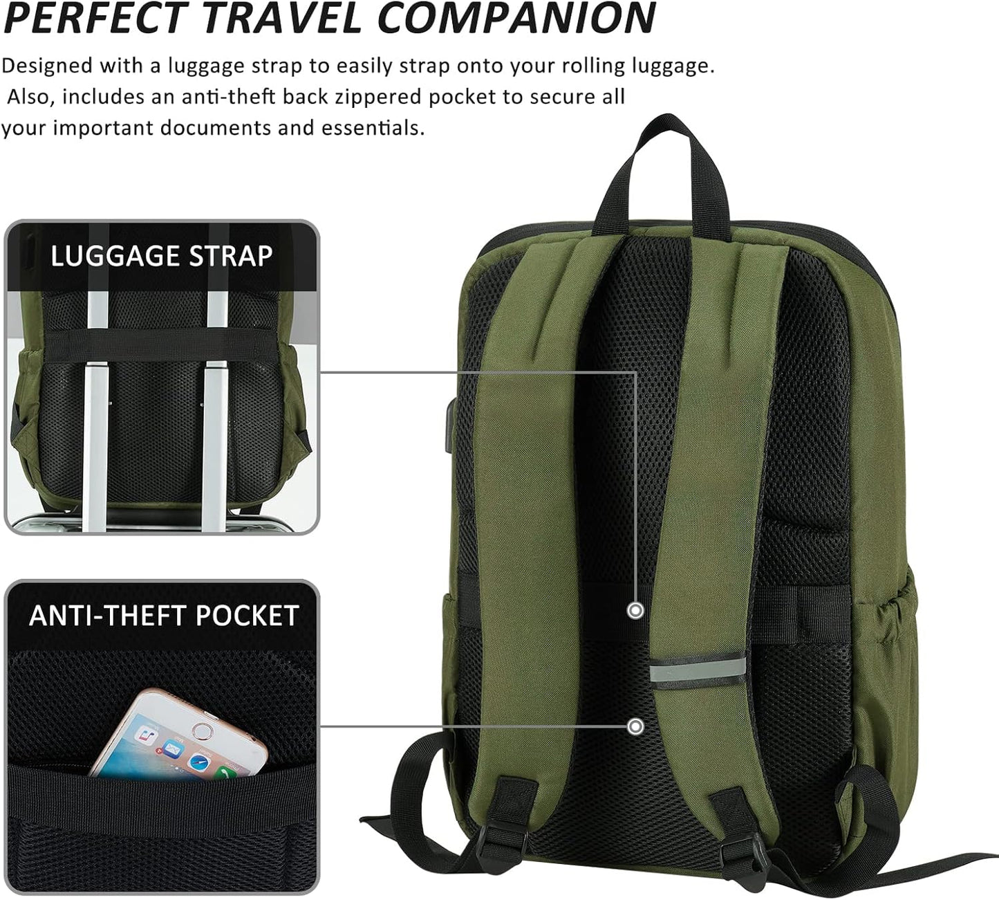 MAXTOP Deep Storage Laptop Backpack with USB Charging Port[Water Resistant] College Computer Bookbag Fits 16 Inch Laptop