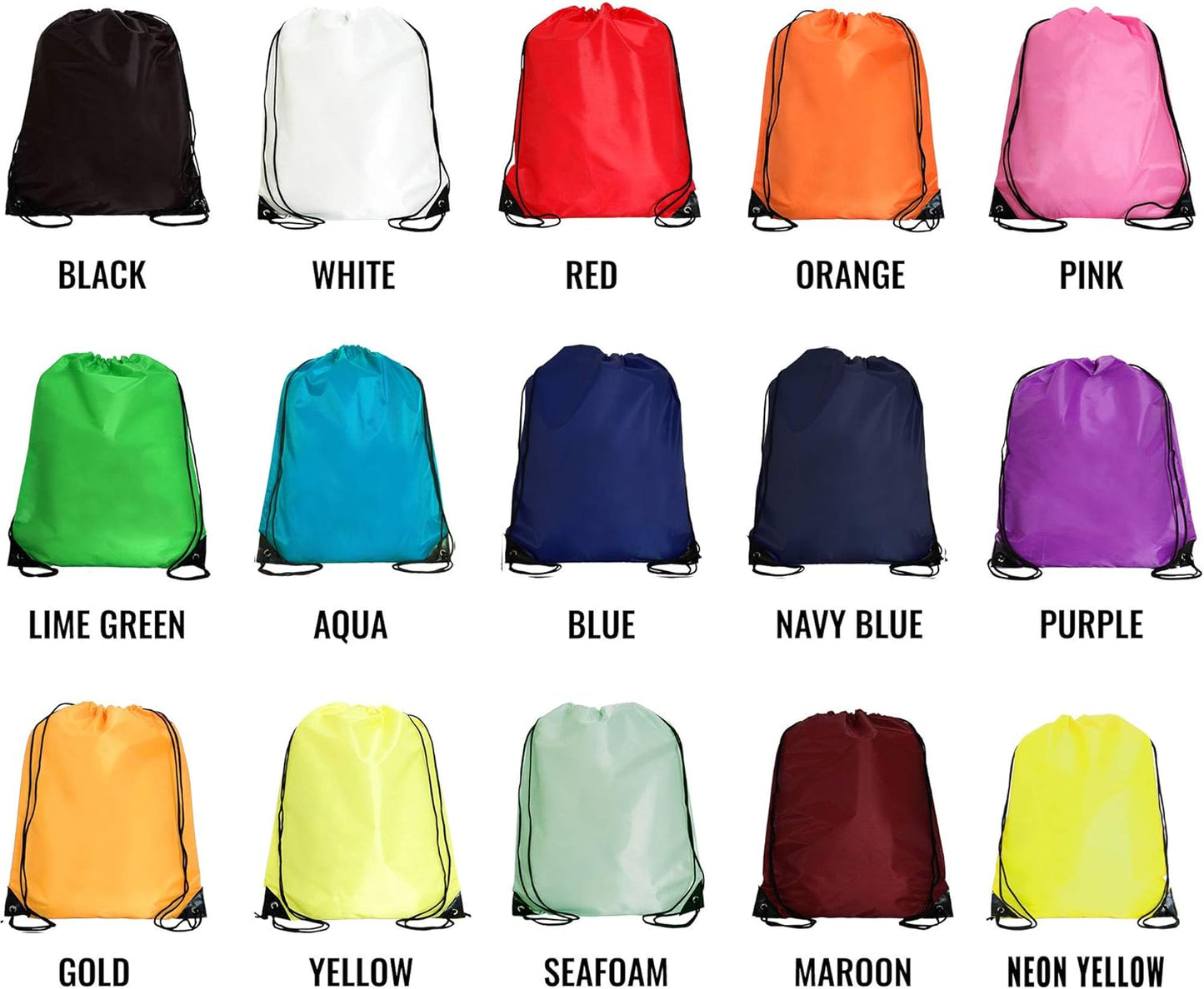 Threadart Drawstring Backpacks - Pack of 10 - Pink | Sports Cinch Sack String Backpack | For Gym