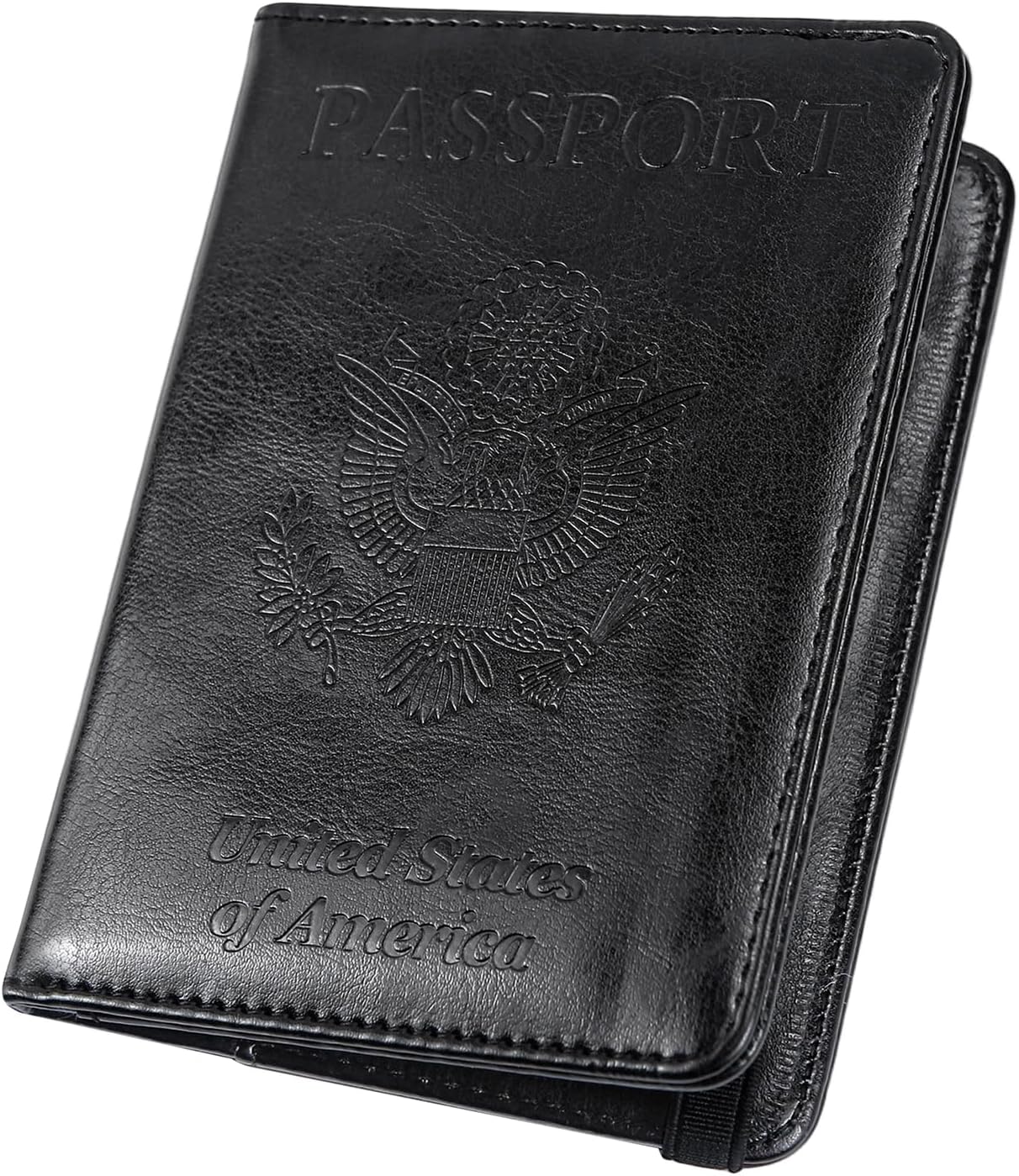 ILIYAH-Passport Cover-Passport Holder for Travel Women/Men Passport Wallet Case Travel Accessories Card Holder Wallet Unisex Travel Gifts(Black US)