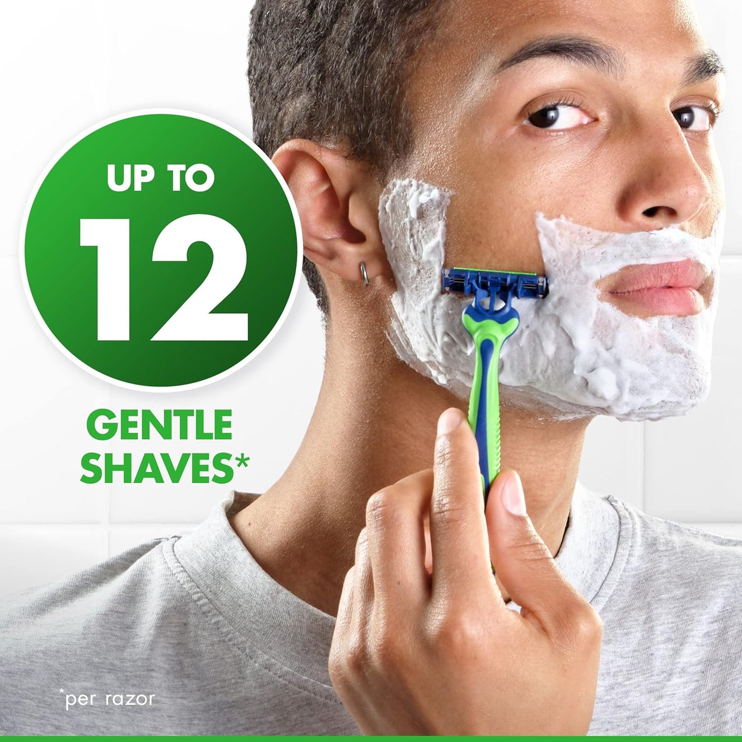 Gillette Sensor3 Sensitive Men's Disposable Razor, 1 Razor - Case of 36