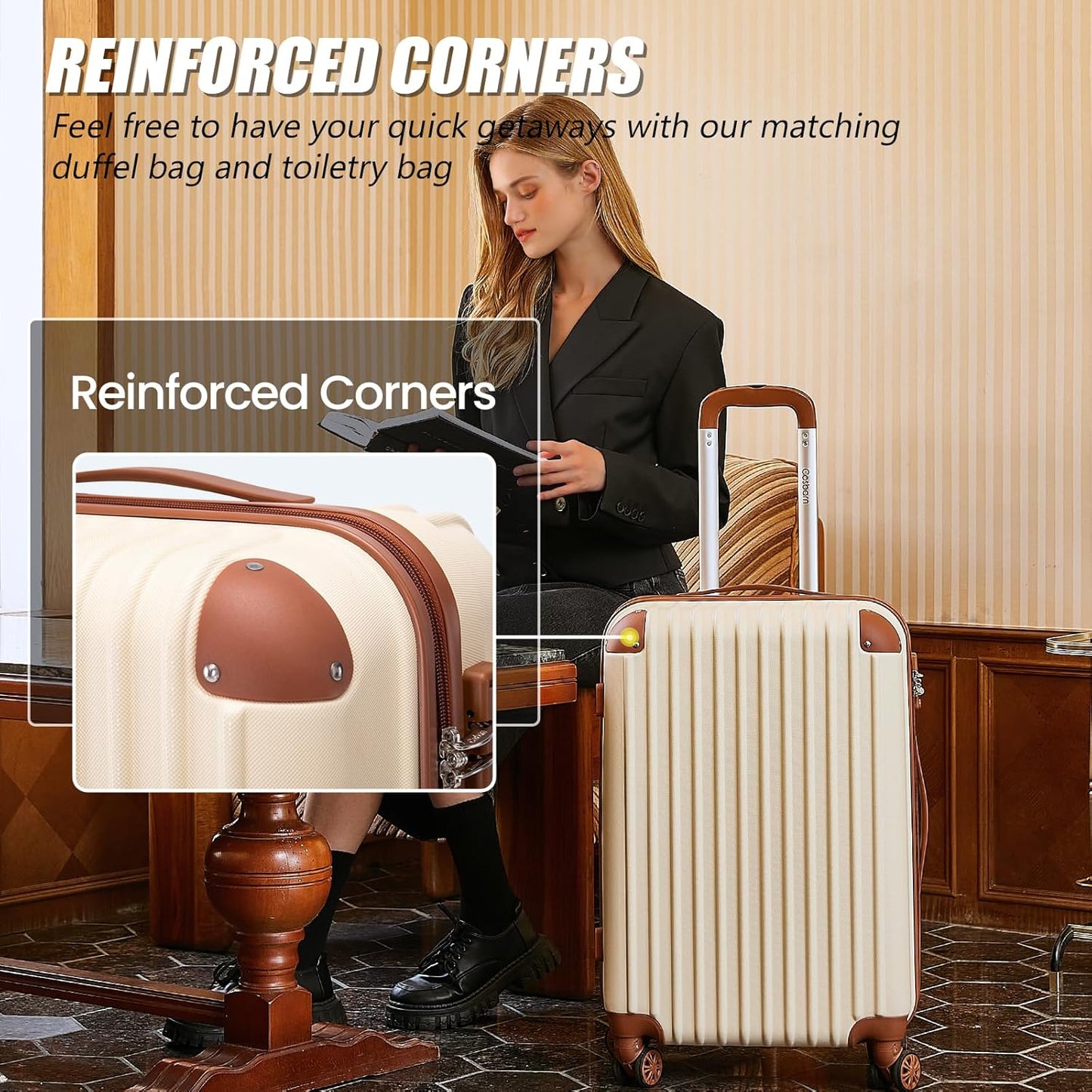 Luggage Sets 5 Piece Suitcases with Wheels, Suitcase Set ABS Hard Case Luggage with TSA Lock
