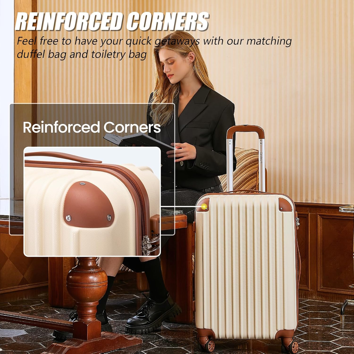 Luggage Sets 5 Piece Suitcases with Wheels, Suitcase Set ABS Hard Case Luggage with TSA Lock