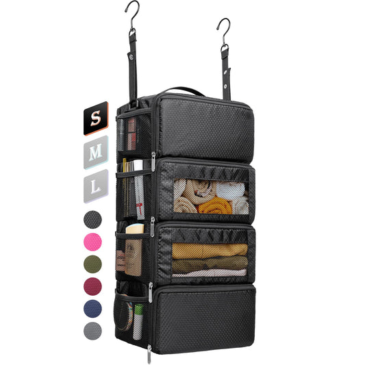 Suitcase Organizer, Travel Luggage Organizer Hanging Shelves Packing Cube Closet/Collapsible