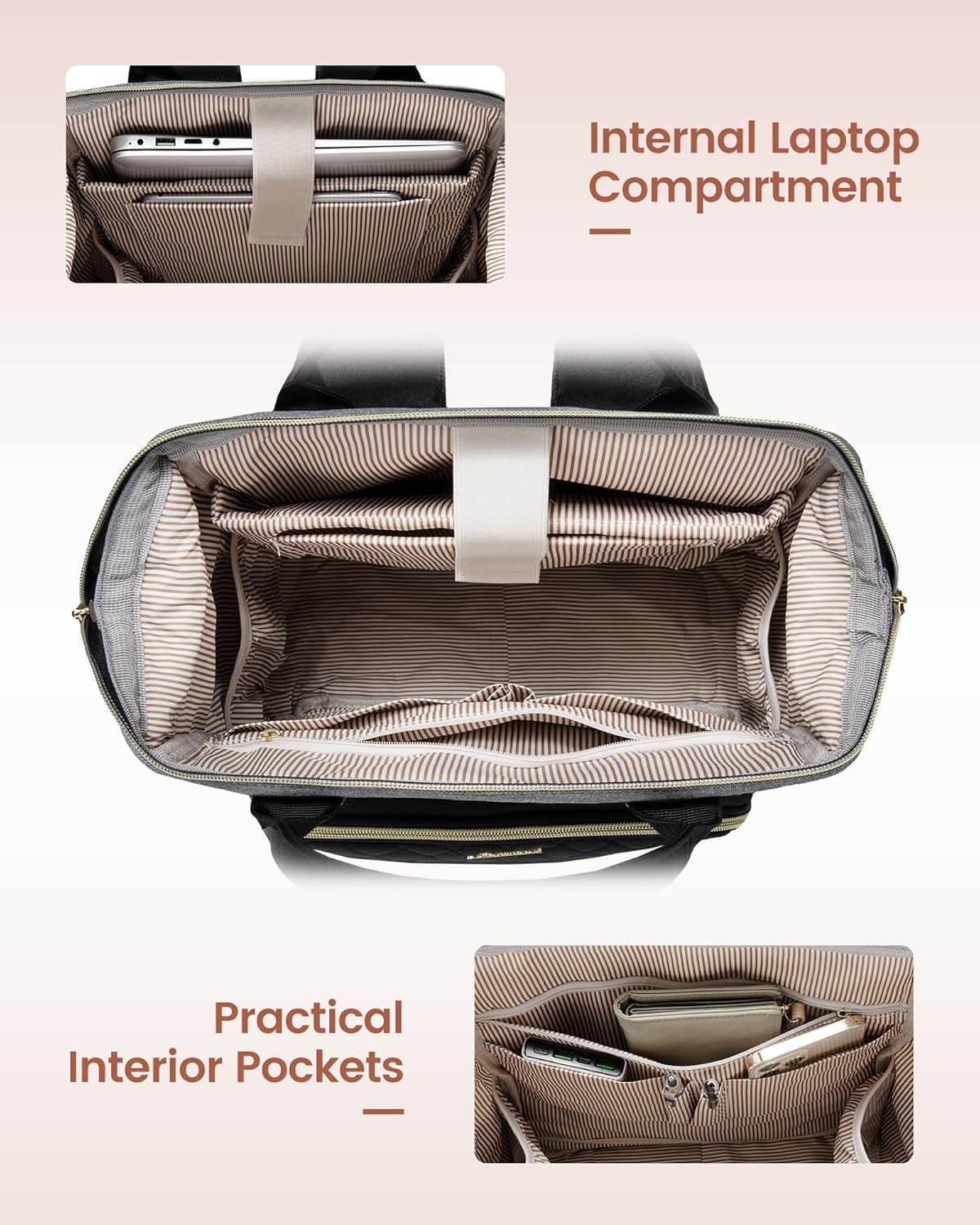 LOVEVOOK Laptop Backpack for Women, 15.6'' Waterproof Nurse Bag Teacher Work Backpack Purse for Women, Travel Computer Backpack for College Office Business Ladies