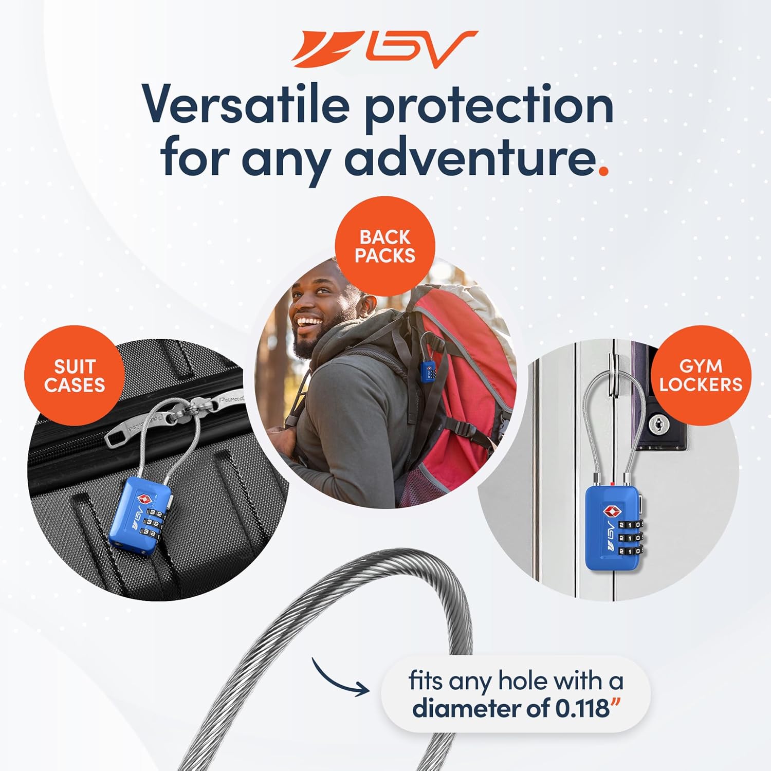 TSA Accepted Luggage Travel Lock, Set-Your-Own Combination Lock for School Gym Locker, Luggage