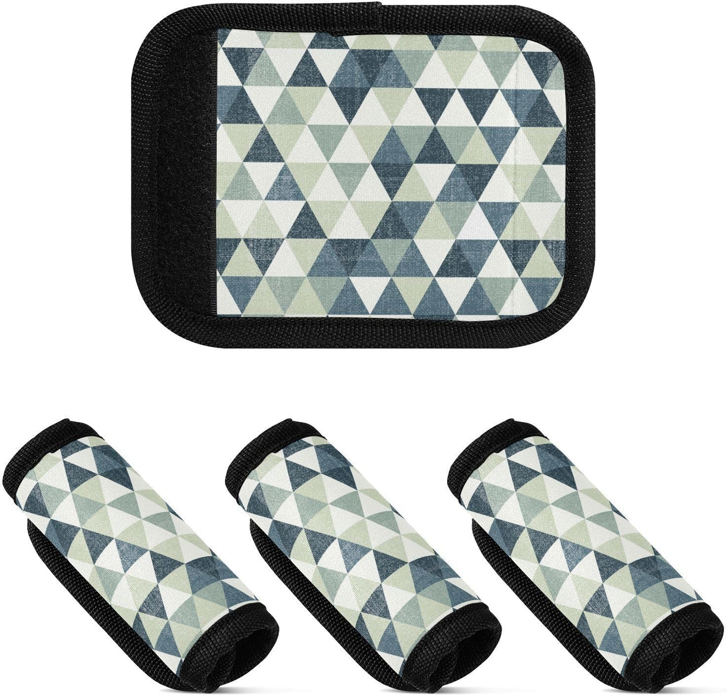 Green Triangle 2 Pack Luggage Handle Wraps Covers for Suitcase Identifiers Bag Tags Travel Accessories