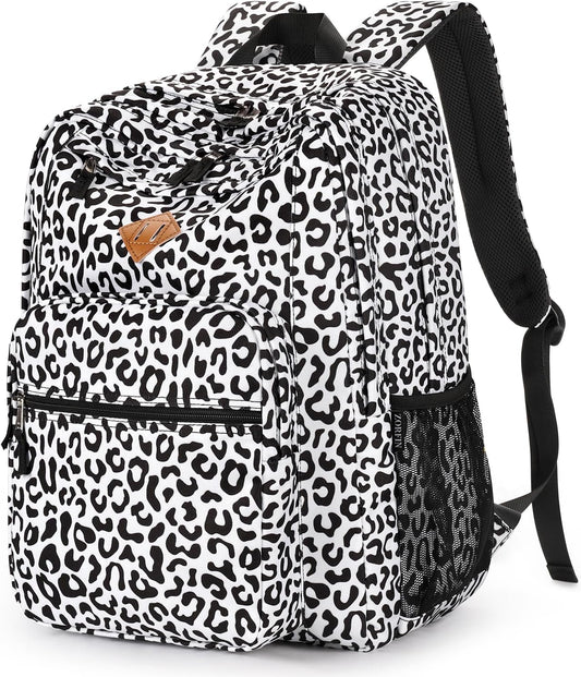 ZORFIN 26L Backpack for College, and Travel: Water Resistant Bookbag - Snow Leopard