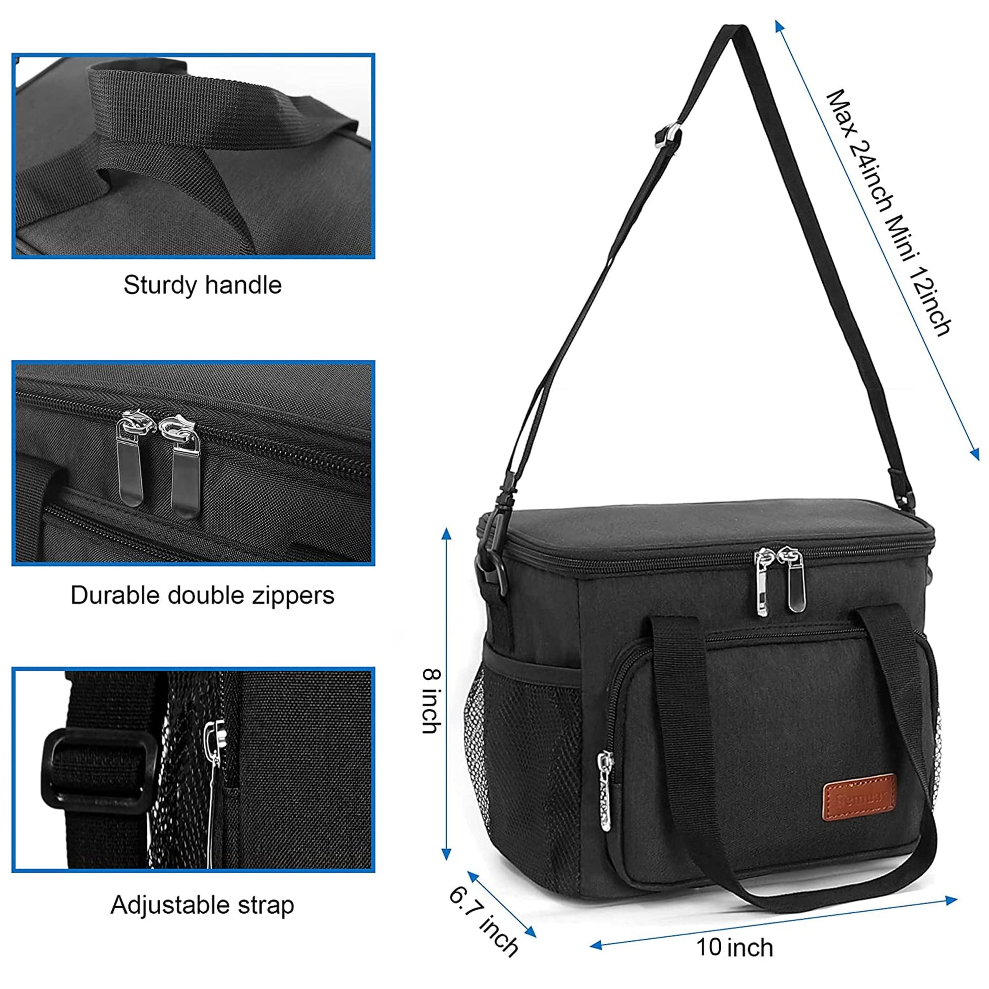 Femuar Reusable Lunch Box for Men/Women - Insulated Lunch Bag Leakproof Lunchbox for Work Office