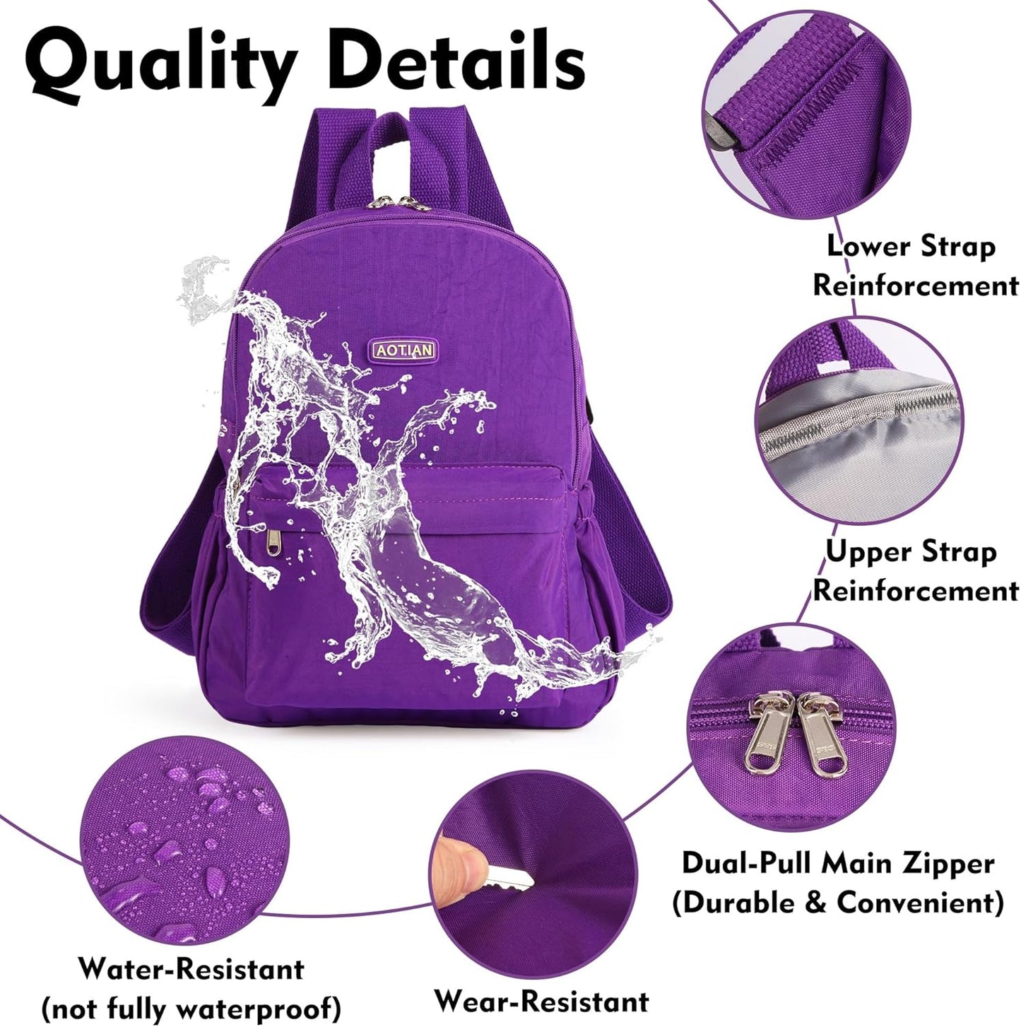 AOTIAN Lightweight Small Hiking Backpack for Women - Durable Water-Resistant Daypack for Travel, Camping & Outdoor Adventures
