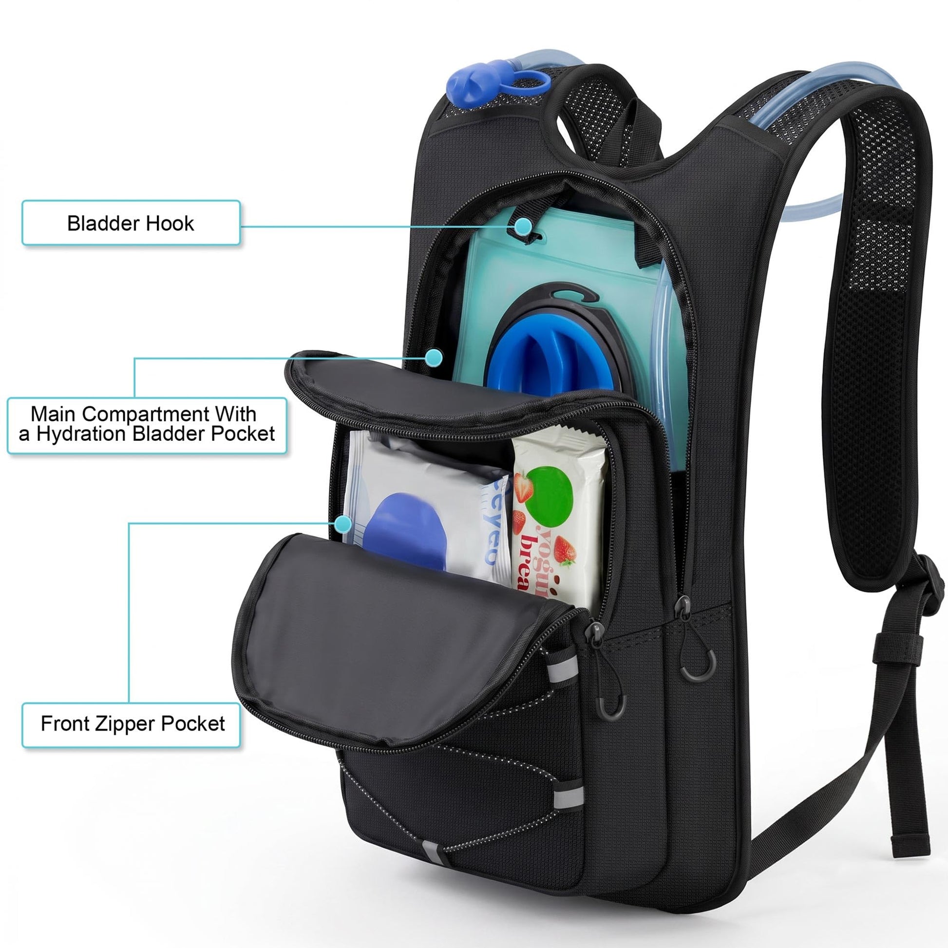 MIYCOO Hiking Backpack with 2L Water Bladder,Hydration Backpack for Running
