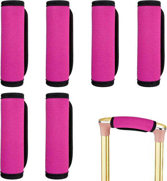 6 Pack Luggage Handle Wrap for Suitcase Luggage Tags Bright Soft Suitcase Identifiers Luggage Handle Covers Travel Accessories, Pink