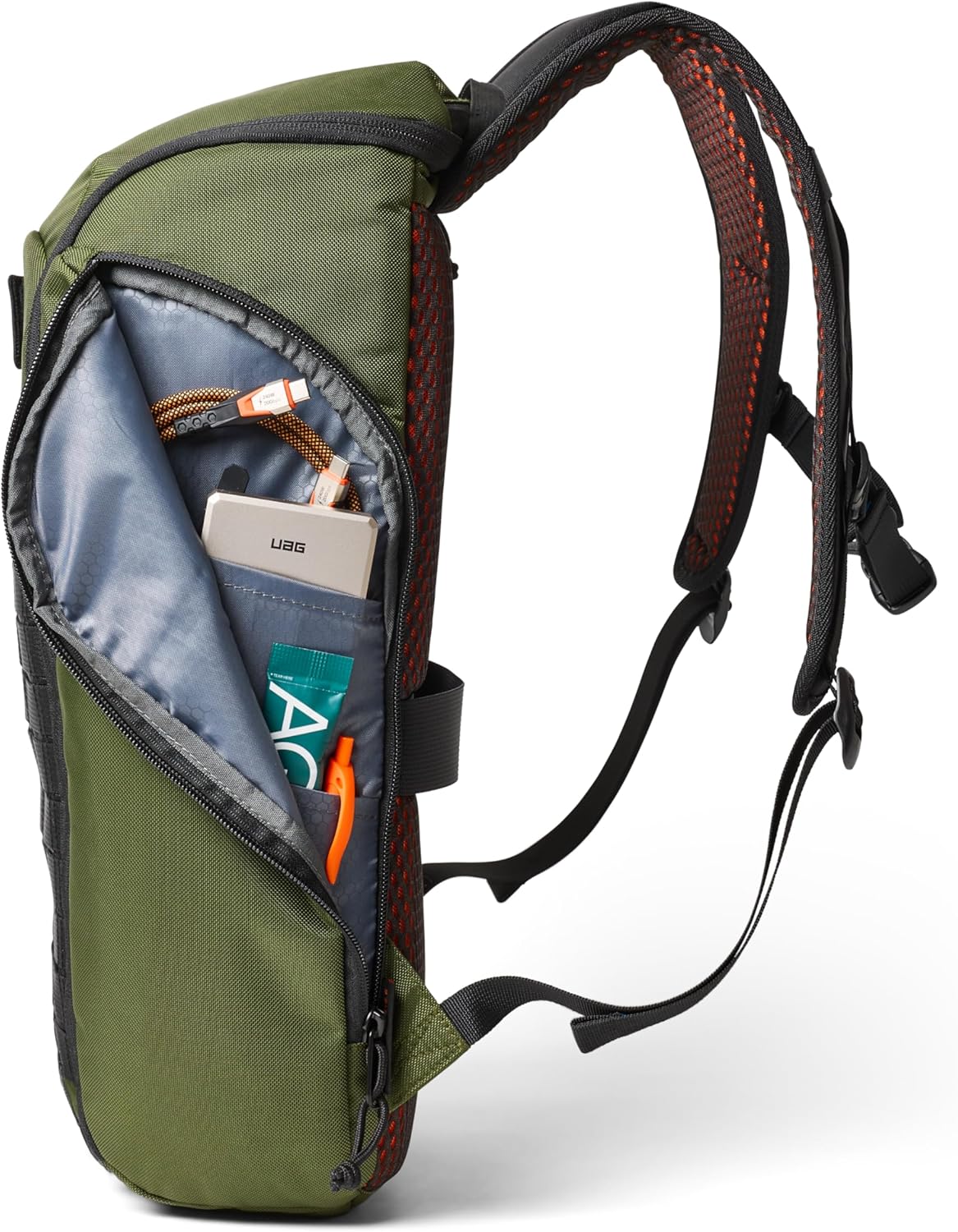 URBAR ARMOR GEAR UAG 20-Liter Laptop Backpack - Lightweight Travel Carry-on Luggage Daypack Fits up to 16" Laptop, Civilian Olive Drab/Orange