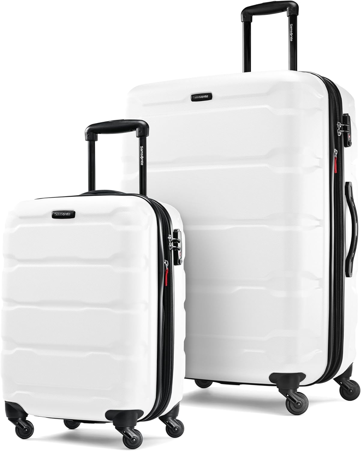 Samsonite Omni PC Hardside Expandable Luggage with Spinner Wheels, White, 2-Piece Set (20/28)