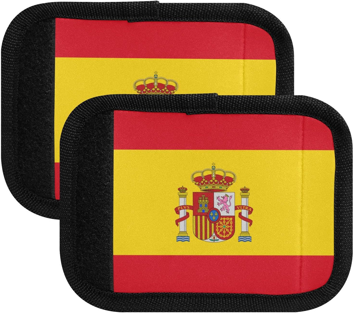 Spanish Flag 2 Pack Luggage Handle Wrap for Suitcase Luggage Identifier Travel Tags Handle Protection Sleeve Cover