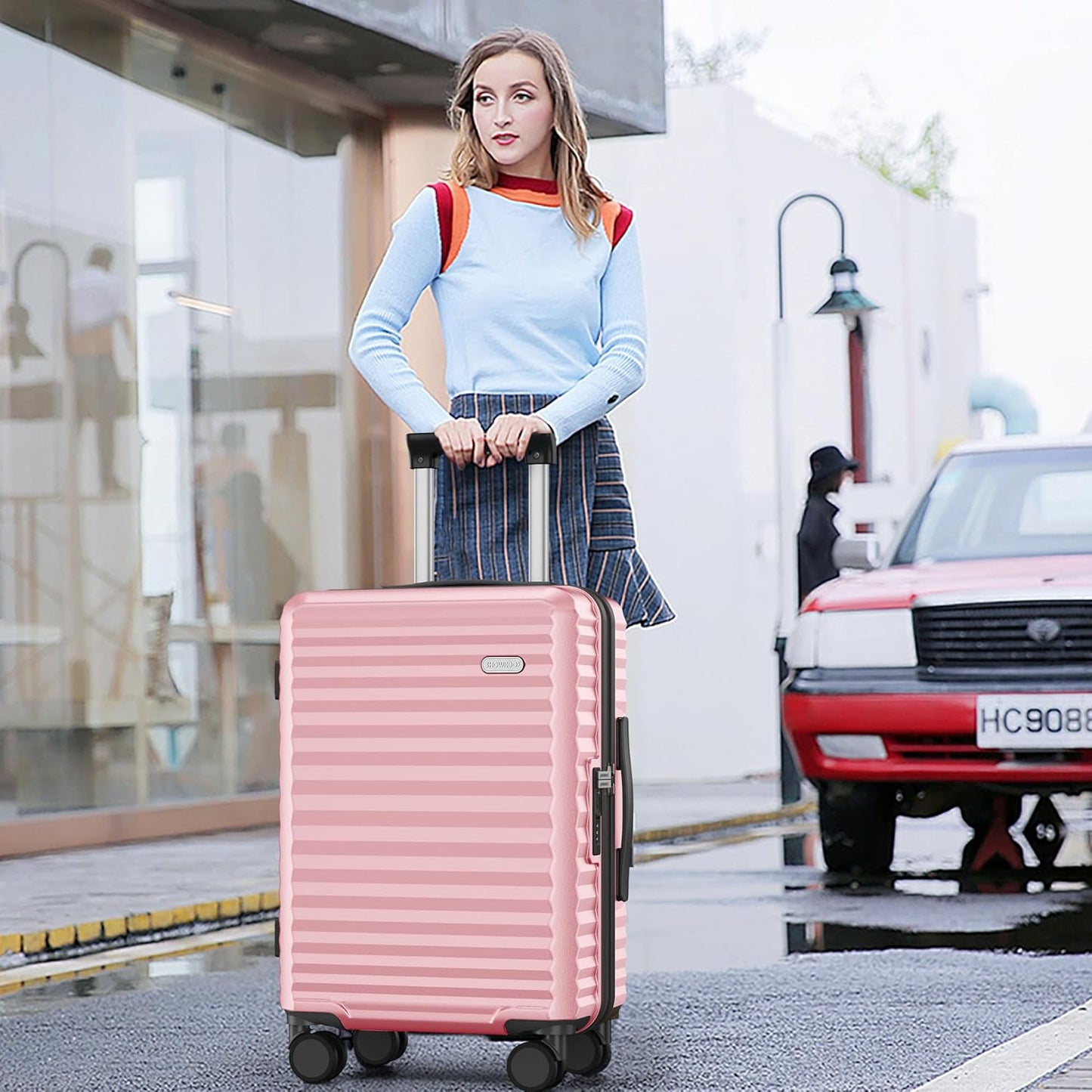 SHOWKOO Suitcase Hardside Expandable Luggage Set, Suitcase with Double Spinner Wheels TSA Lock 3