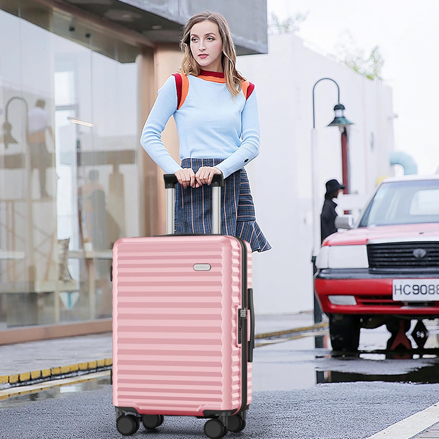 SHOWKOO Suitcase Hardside Expandable Luggage Set, Suitcase with Double Spinner Wheels TSA Lock 3