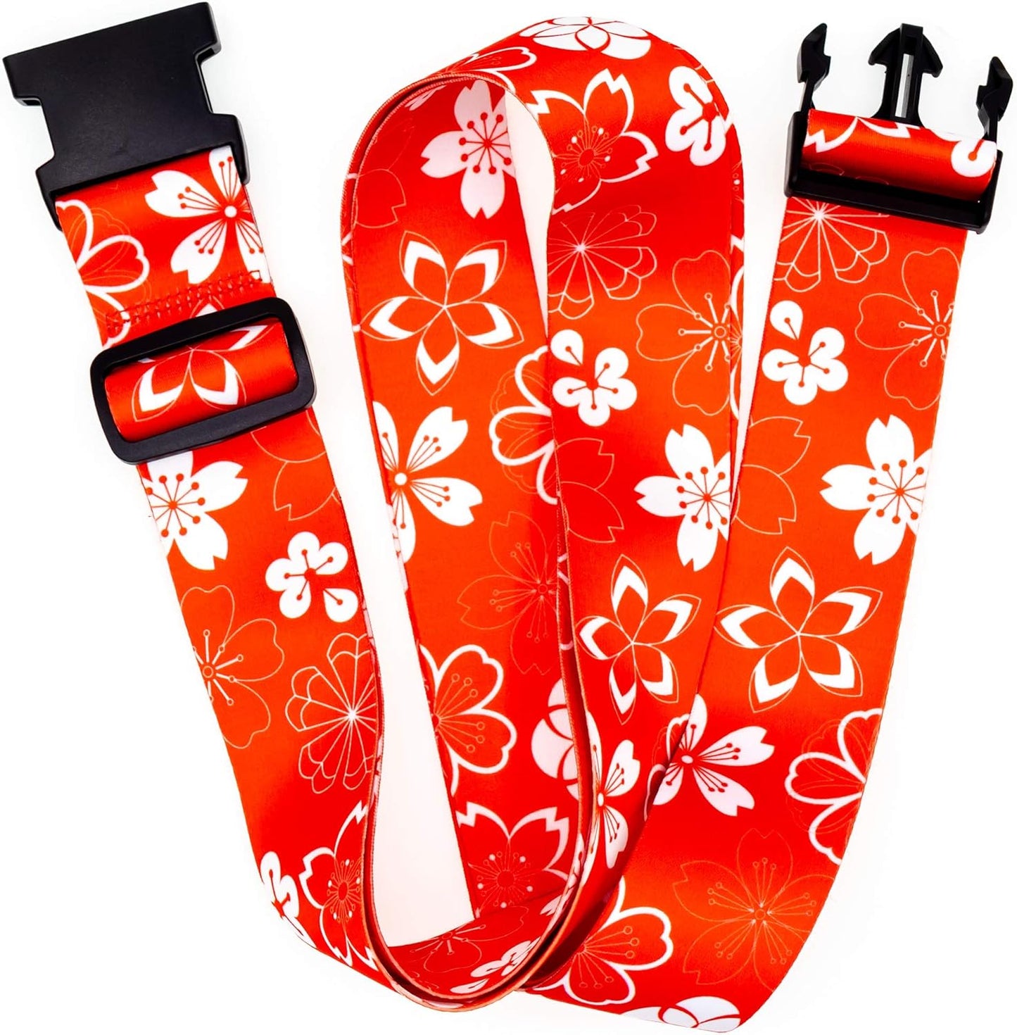 Teeoff Luggage Straps Suitcase Belts Travel Bag Accessories Adjustable 220CM (Sakura Orange - 2 Pack)